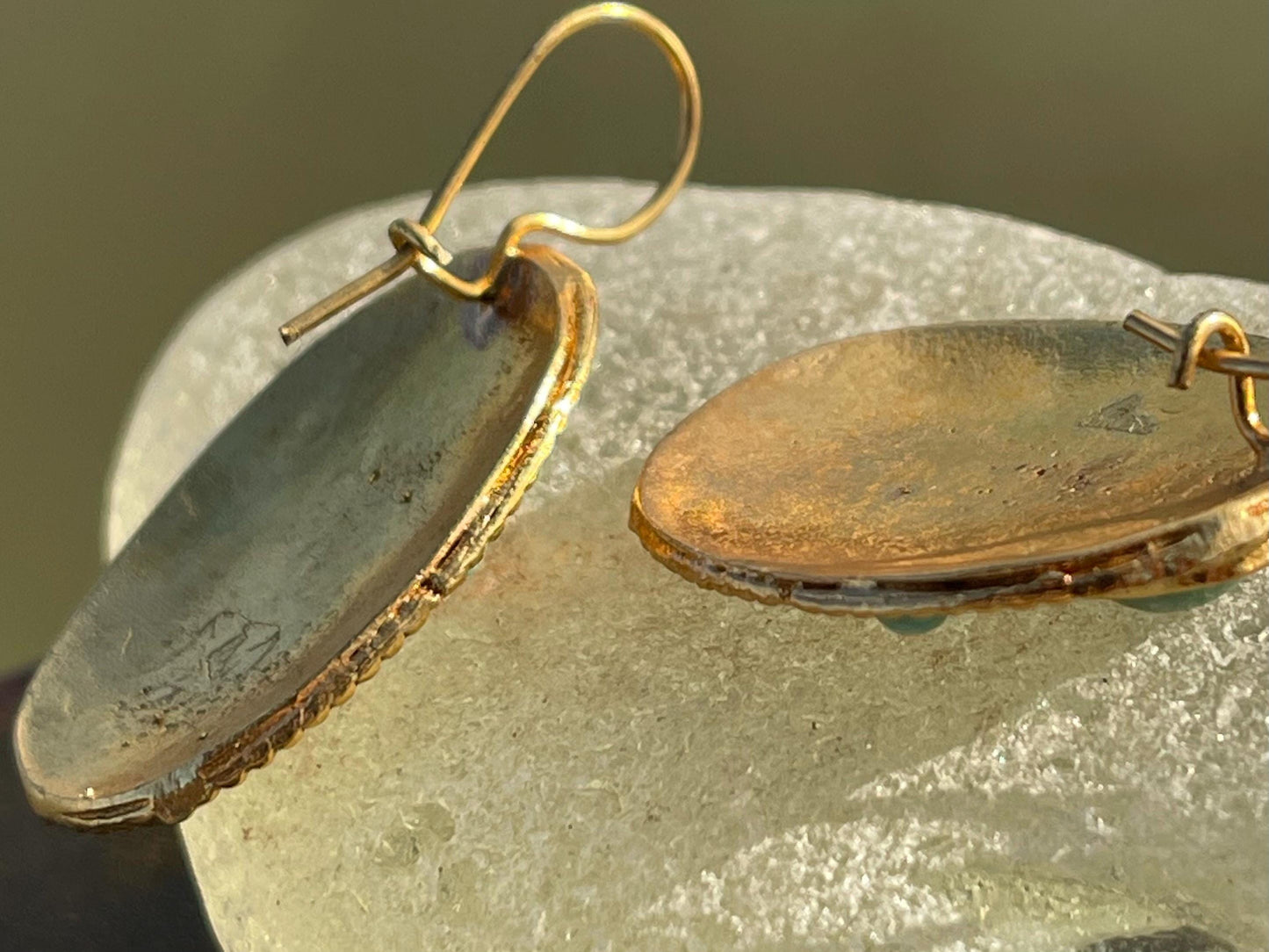 Gypsy jewellery, gold vintage earrings, red jewellery, ethical jewellery, gypsy earrings, romantic gifts, eco friendly jewellery