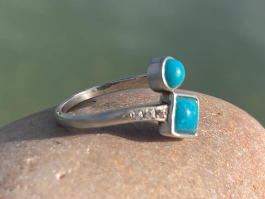 Ethically sourced turquoise ring. Unique gift for her, romantic gift, blue gemstone ring, ethical jewellery, handmade ring, boho ring