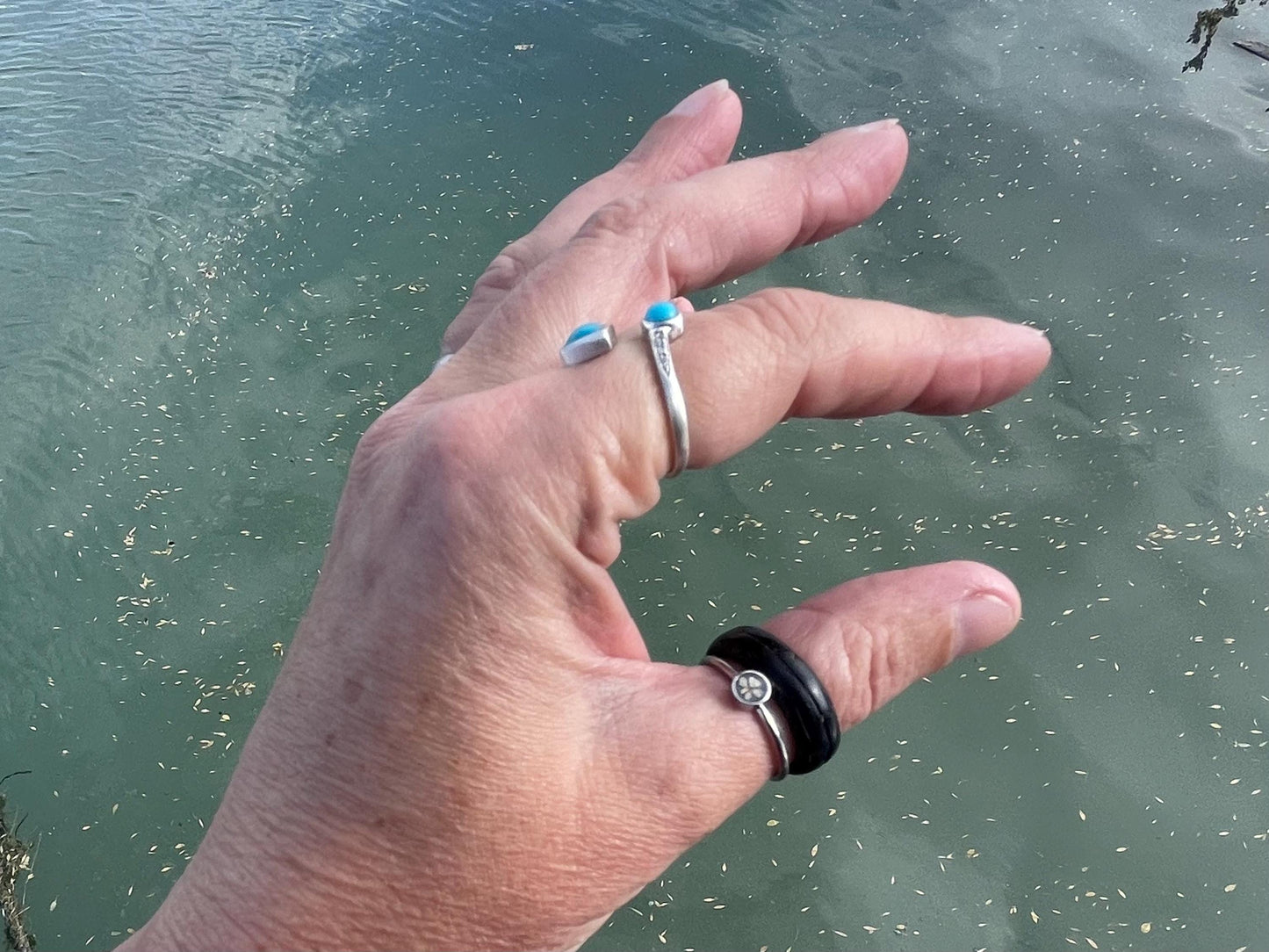 Ethically sourced turquoise ring. Unique gift for her, romantic gift, blue gemstone ring, ethical jewellery, handmade ring, boho ring