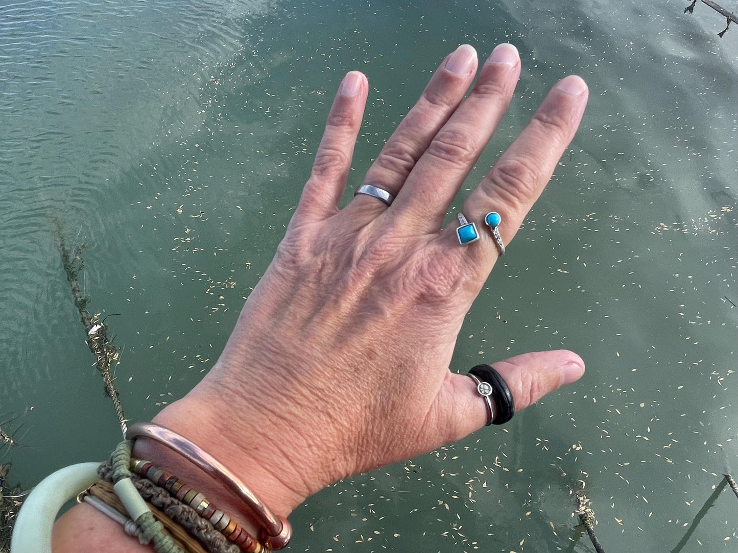 Ethically sourced turquoise ring. Unique gift for her, romantic gift, blue gemstone ring, ethical jewellery, handmade ring, boho ring