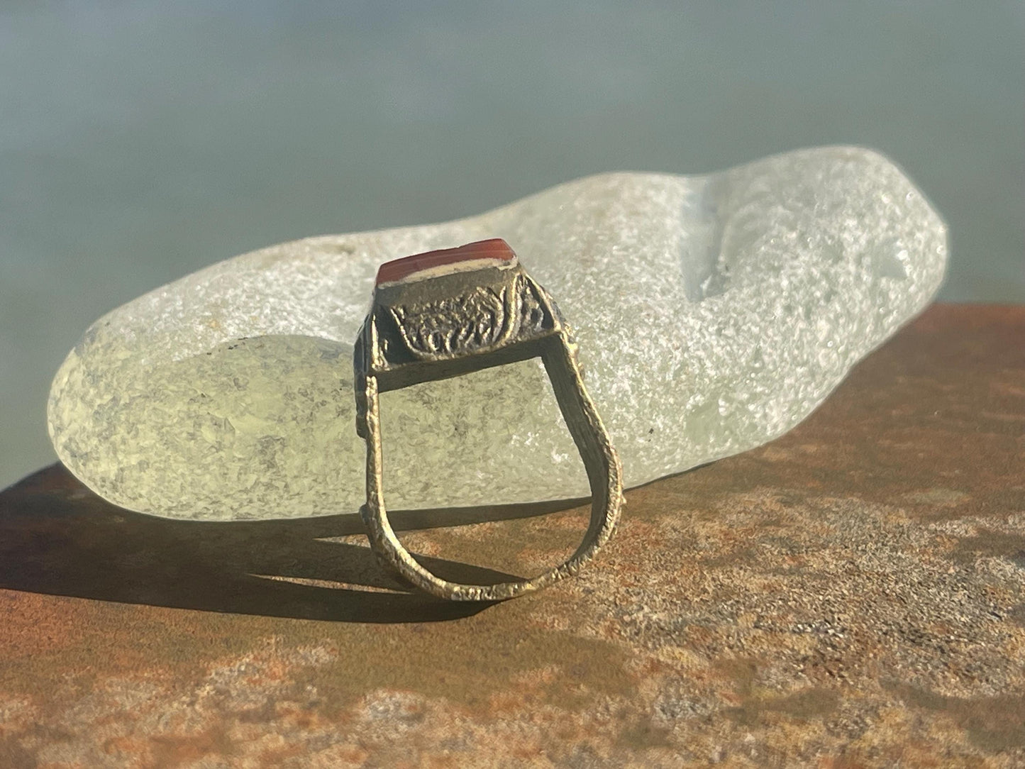 Fabulous vintage ring, Red carnelian ring, boho vintage jewellery, ethical jewellery, gypsy ring. Eco friendly jewellery.