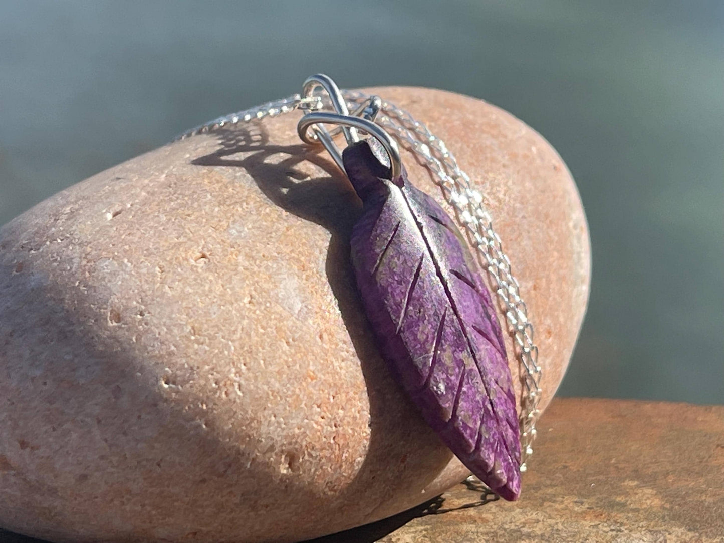 Charoite necklace, purple necklace. Handmade necklace, charoite jewellery, gift for her, unusual necklace, purple gemstone, unique jewellery