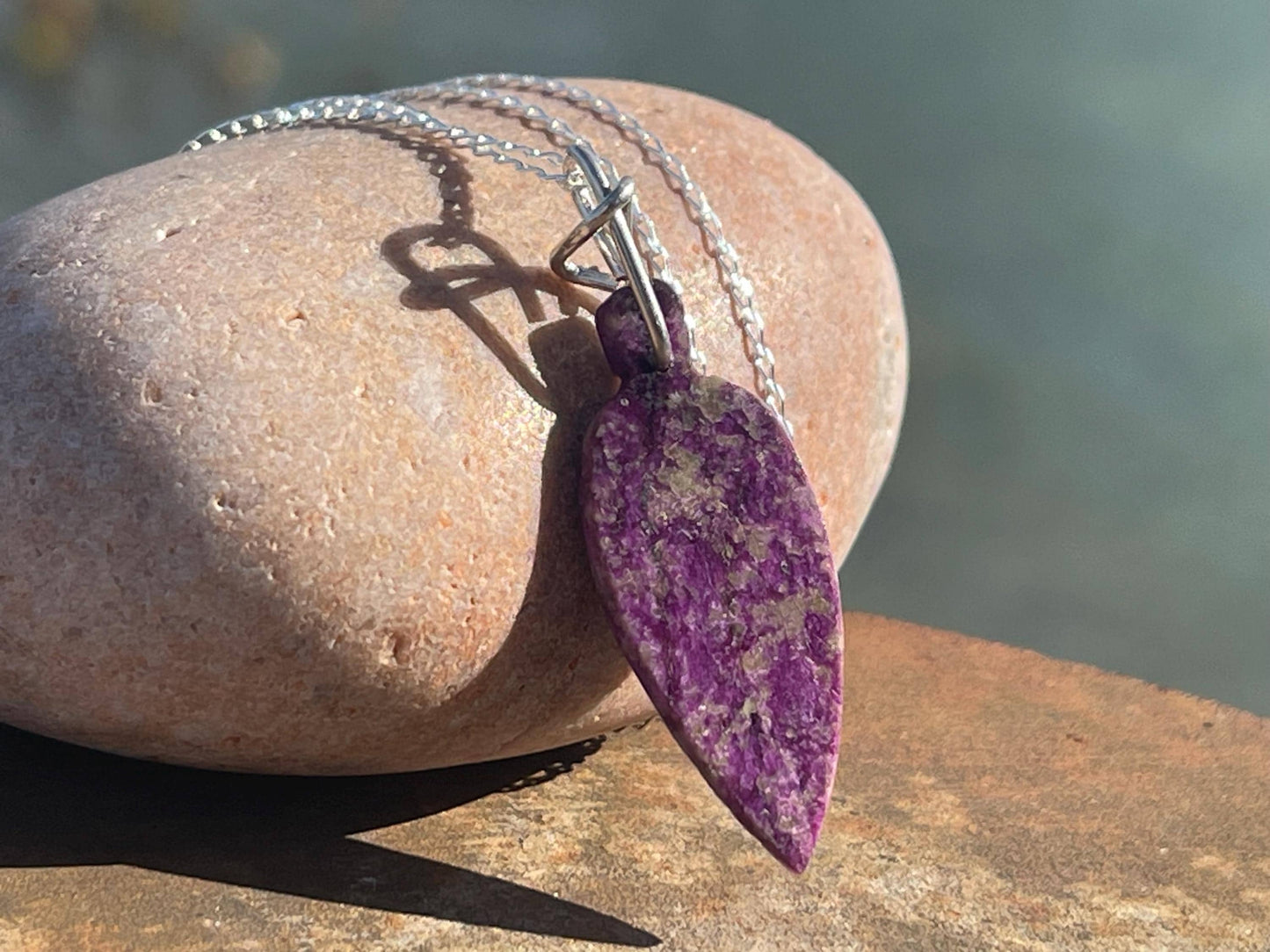 Charoite necklace, purple necklace. Handmade necklace, charoite jewellery, gift for her, unusual necklace, purple gemstone, unique jewellery