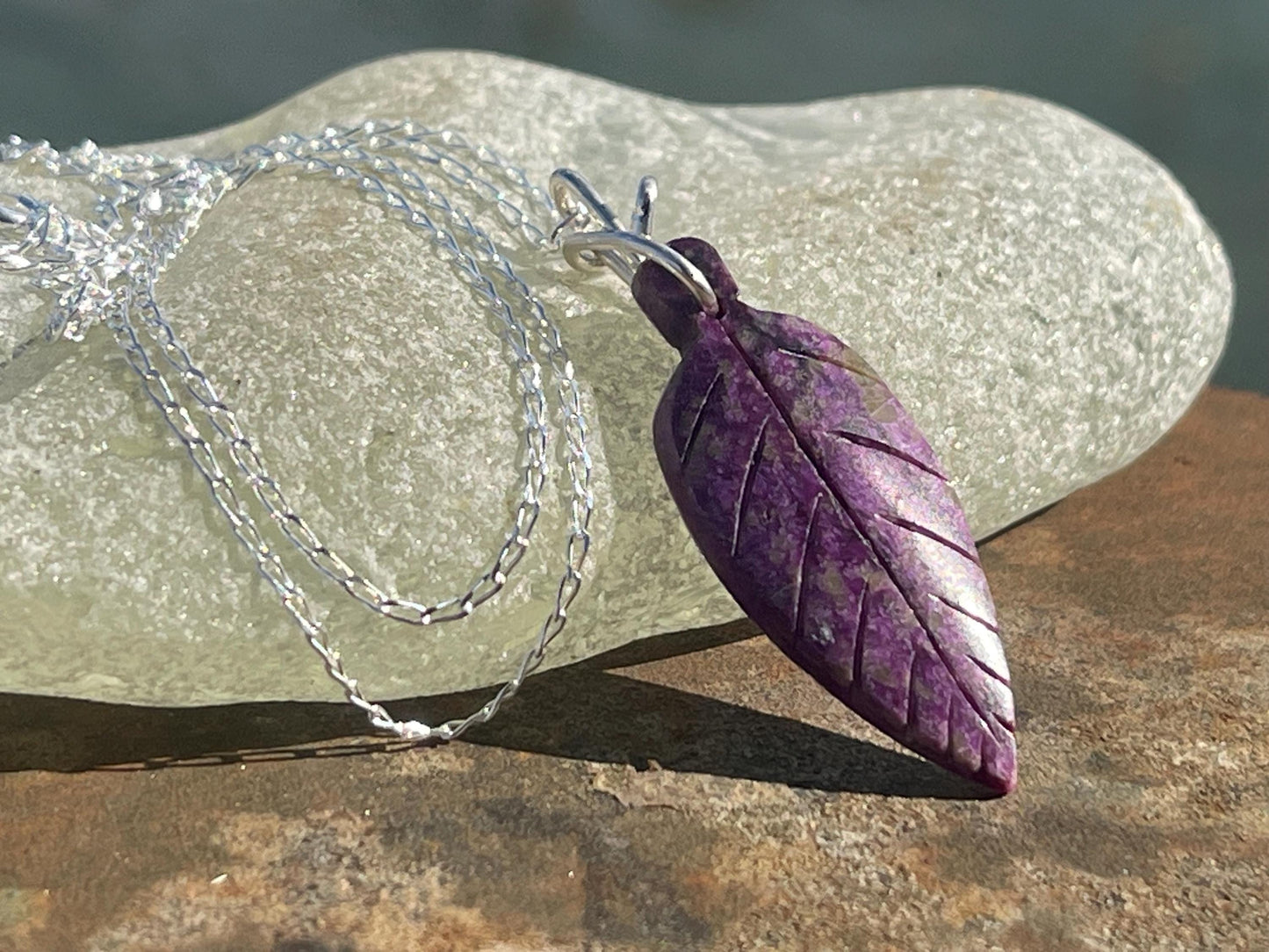 Charoite necklace, purple necklace. Handmade necklace, charoite jewellery, gift for her, unusual necklace, purple gemstone, unique jewellery