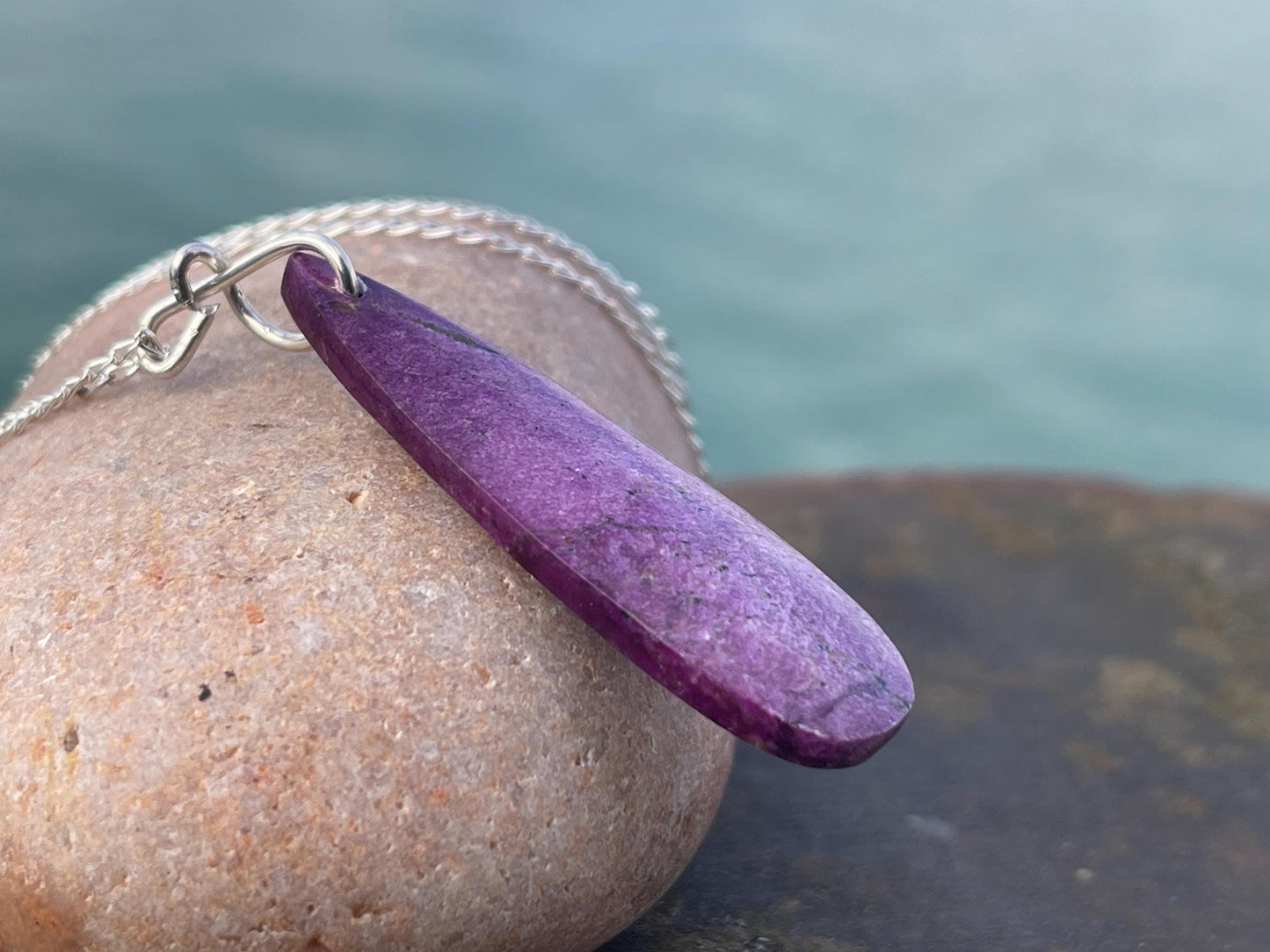 Charoite necklace, purple necklace. Handmade necklace, charoite jewellery, gift for her, unusual necklace, purple gemstone, unique jewellery