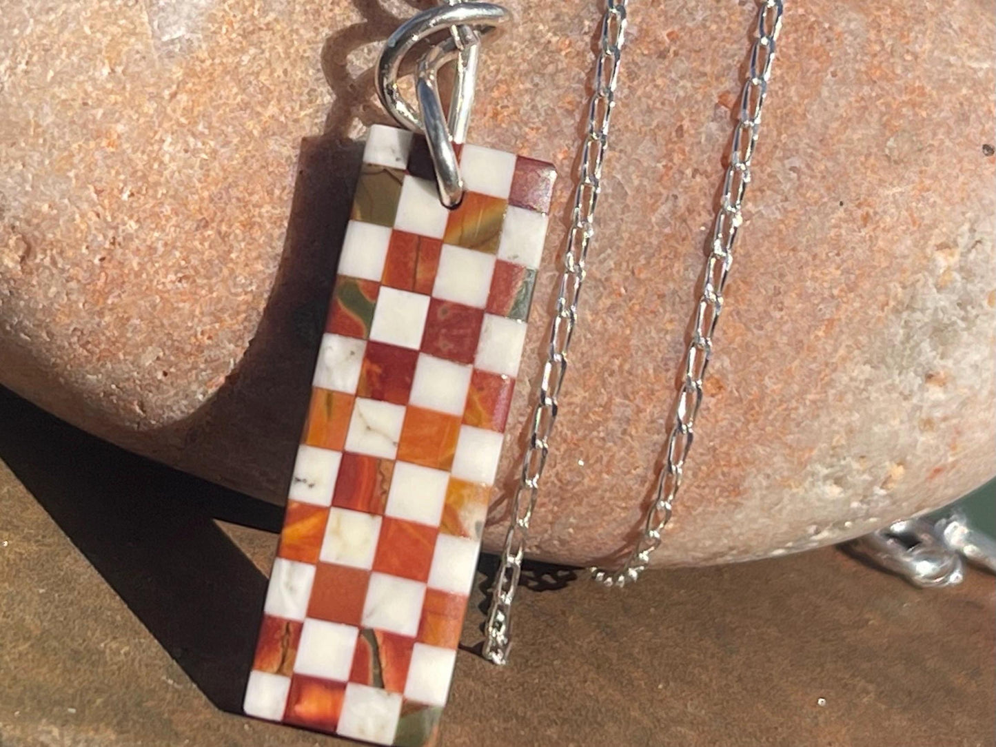 Fused gemstone necklace on recycled sterling silver. Ethical jewellery, lStunning unique jewellery. Unusual pendants.