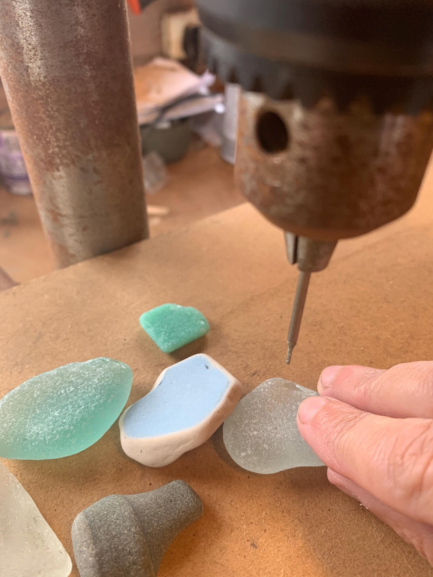 Sea glass necklace. Recycled necklace, gift for him. Ethical jewellery. Sea glass pendant. Eco friendly necklace. Eco friendly jewellery.