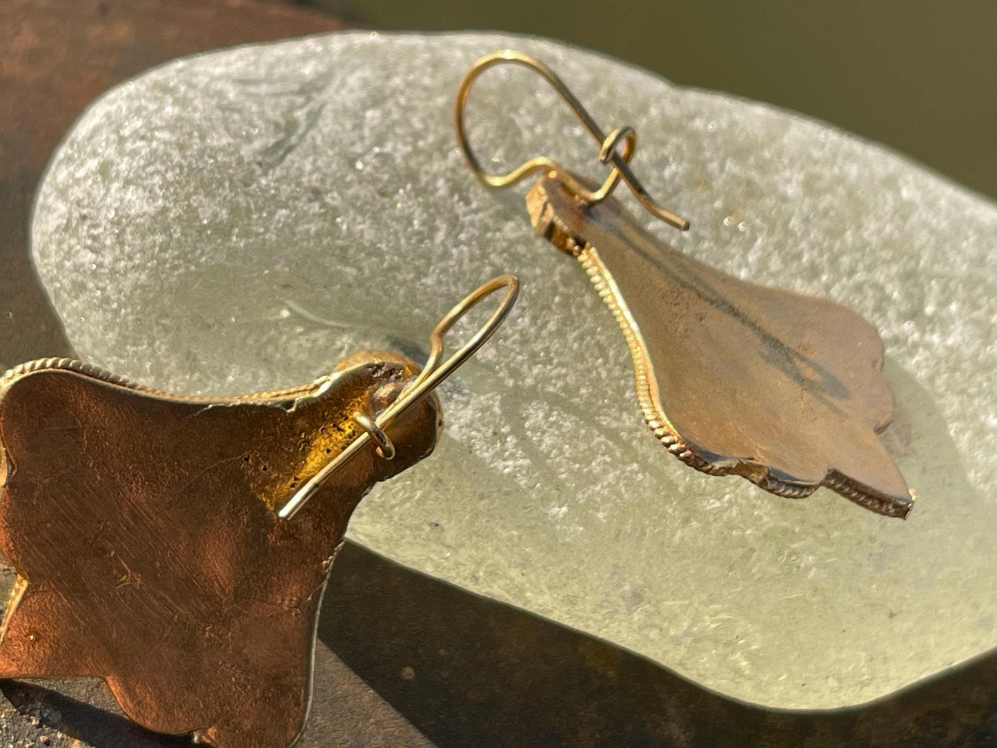 Gypsy jewellery, gold vintage earrings, red jewellery, ethical jewellery, gypsy earrings, romantic gifts, eco friendly jewellery