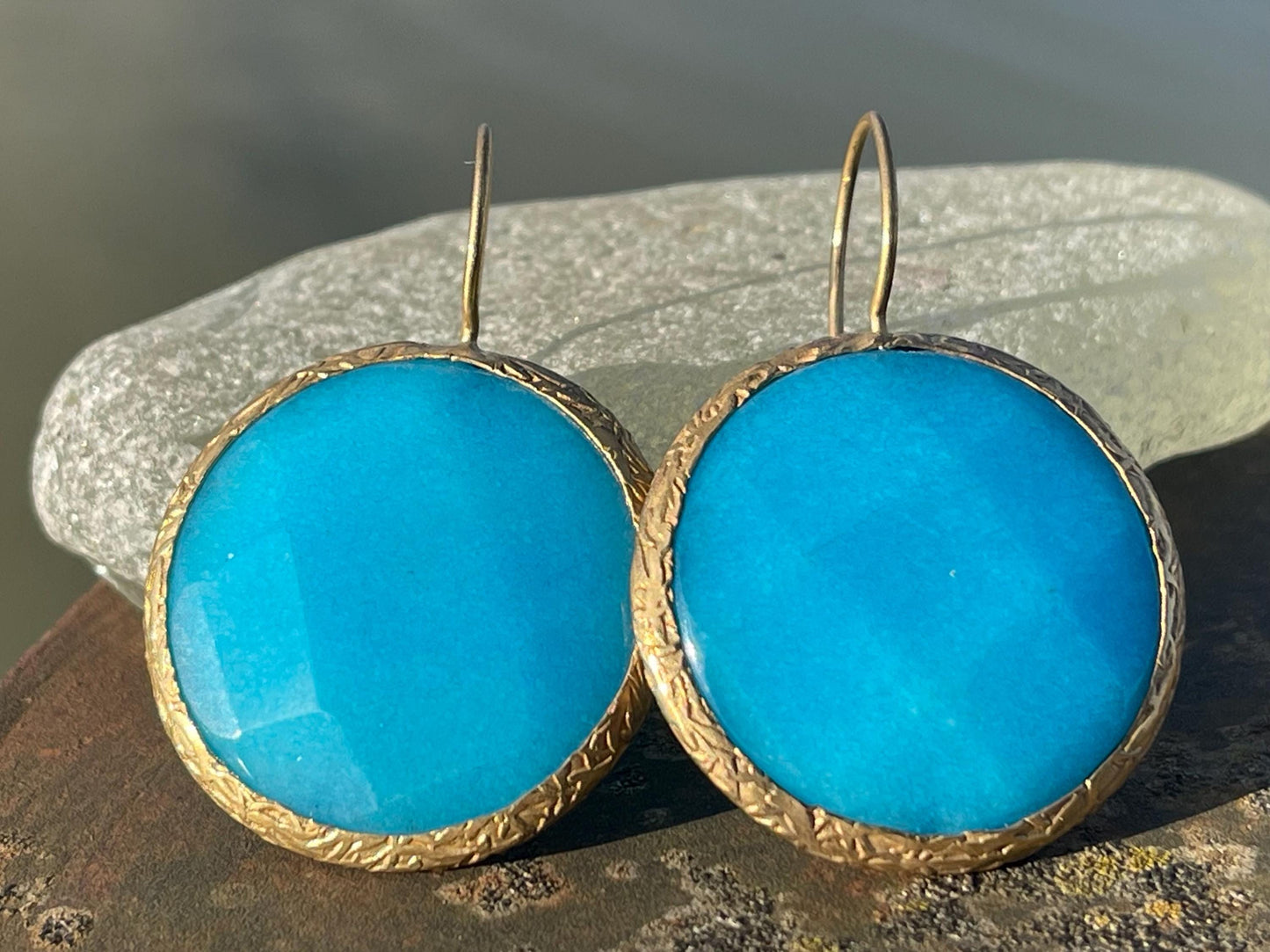 Gypsy jewellery, large blue vintage earrings, pink jewellery, ethical jewellery, gypsy earrings, romantic gifts, eco friendly jewellery
