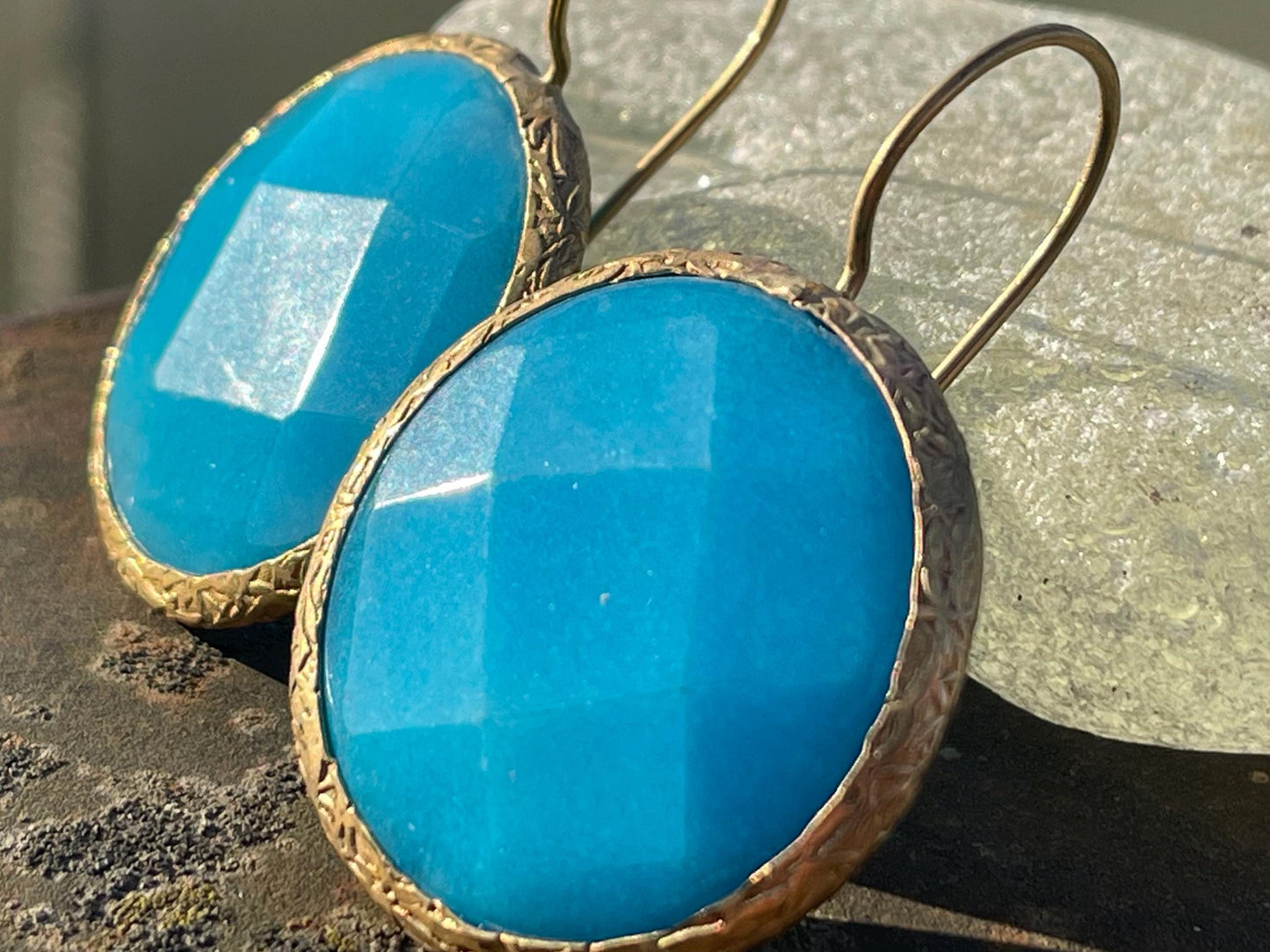 Gypsy jewellery, large blue vintage earrings, pink jewellery, ethical jewellery, gypsy earrings, romantic gifts, eco friendly jewellery