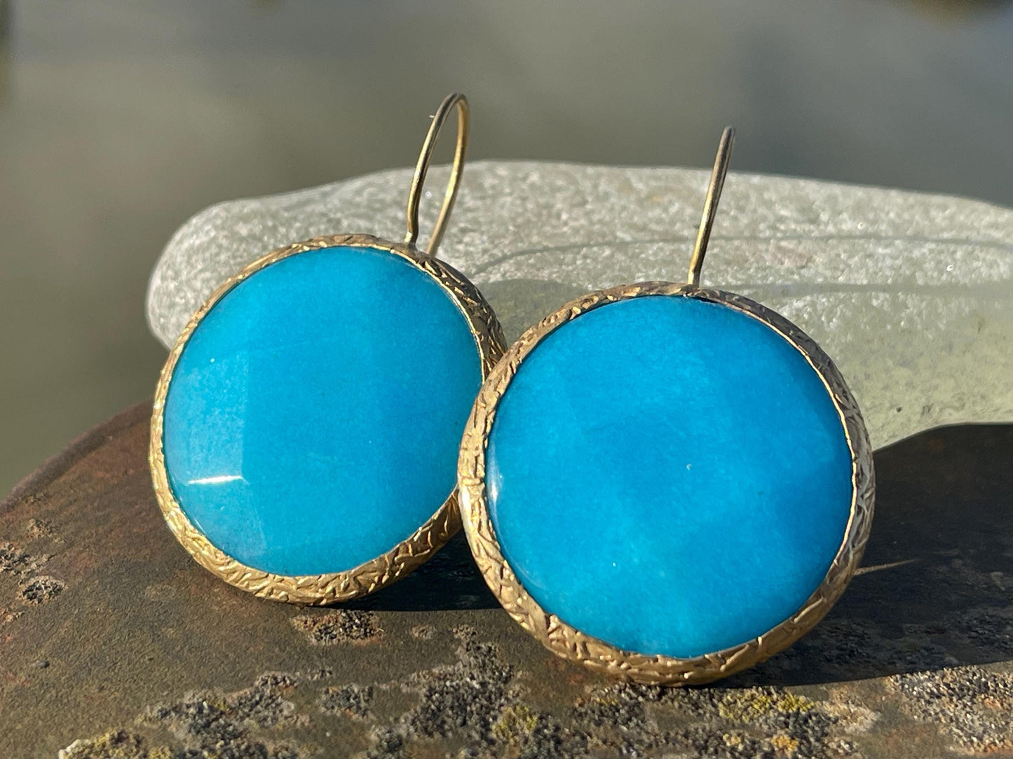 Gypsy jewellery, large blue vintage earrings, pink jewellery, ethical jewellery, gypsy earrings, romantic gifts, eco friendly jewellery