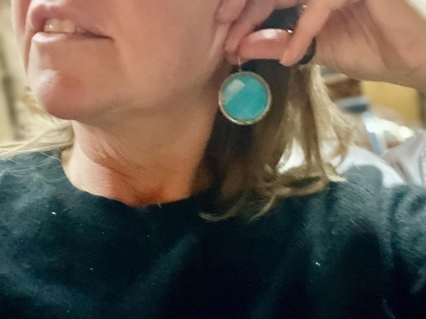 Gypsy jewellery, large blue vintage earrings, pink jewellery, ethical jewellery, gypsy earrings, romantic gifts, eco friendly jewellery