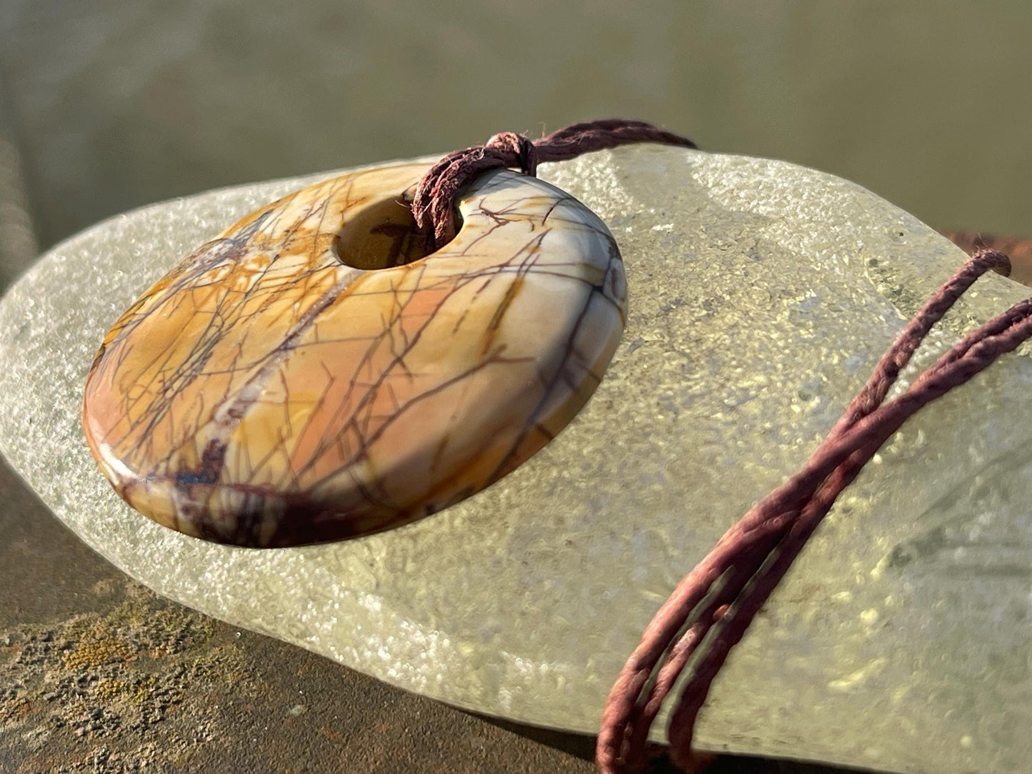 Picasso jasper gemstone necklace. Ethical jewellery, yellow gemstone pendants. Stunning unique jewellery. Unique gifts. Unique necklace.