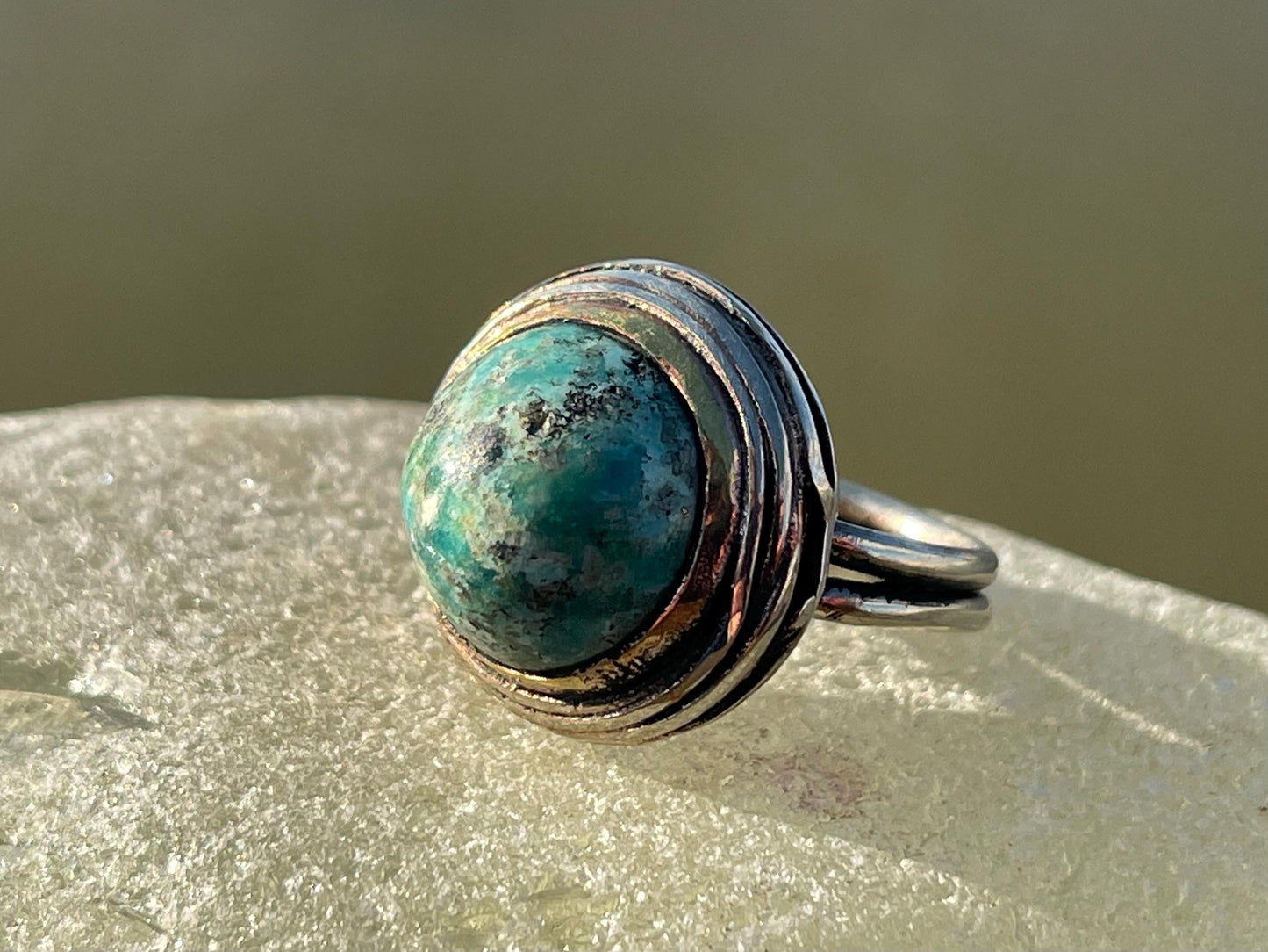 Fabulous vintage turquoise ring, boho vintage jewellery, ethical jewellery, gypsy ring. Eco friendly jewellery. Turquoise jewellery.
