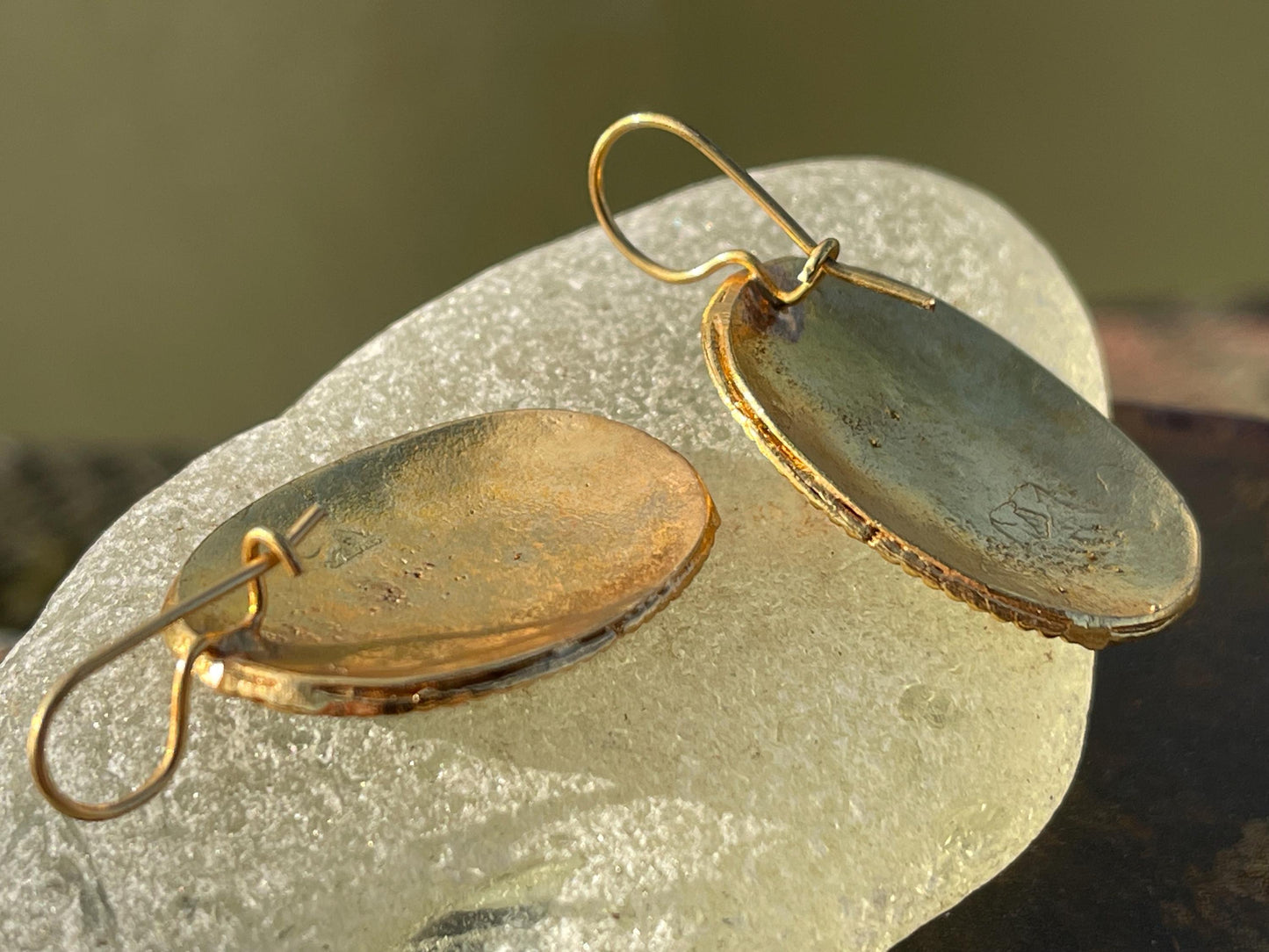 Gypsy jewellery, gold vintage earrings, red jewellery, ethical jewellery, gypsy earrings, romantic gifts, eco friendly jewellery