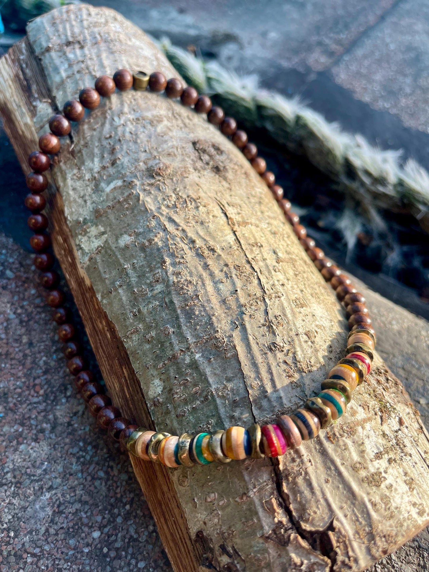 Handmade necklace made from old skateboards. Skateboard necklace. Unique gifts for men. Sustainable jewellery. Eco friendly necklaces.