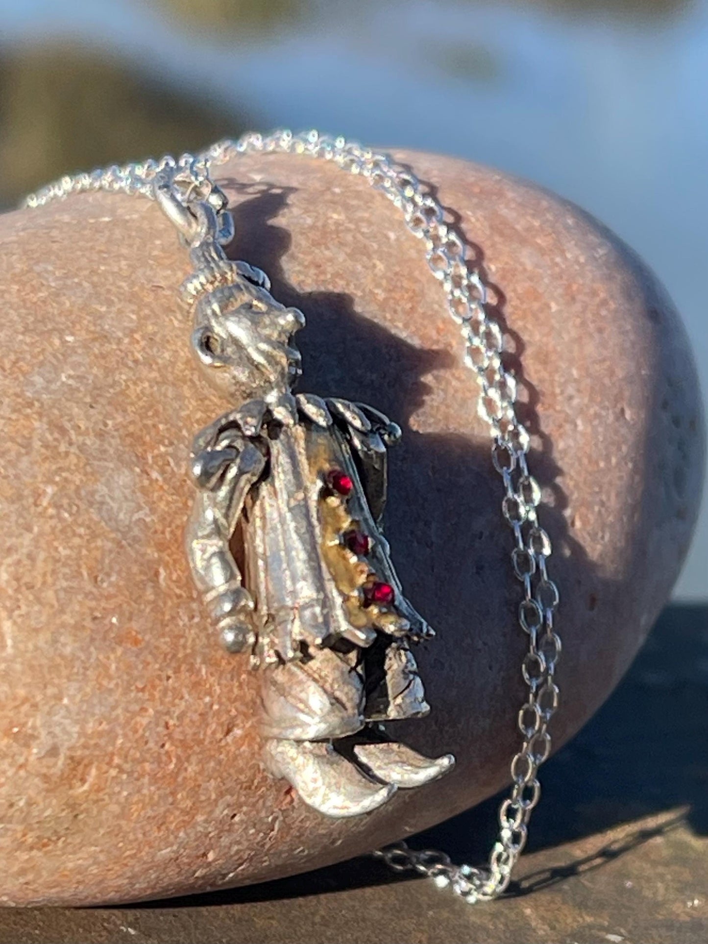 Articulated clown necklace, clown jewellery. Ethical jewellery. Eco friendly gift for her, vintage necklace, articulated necklace