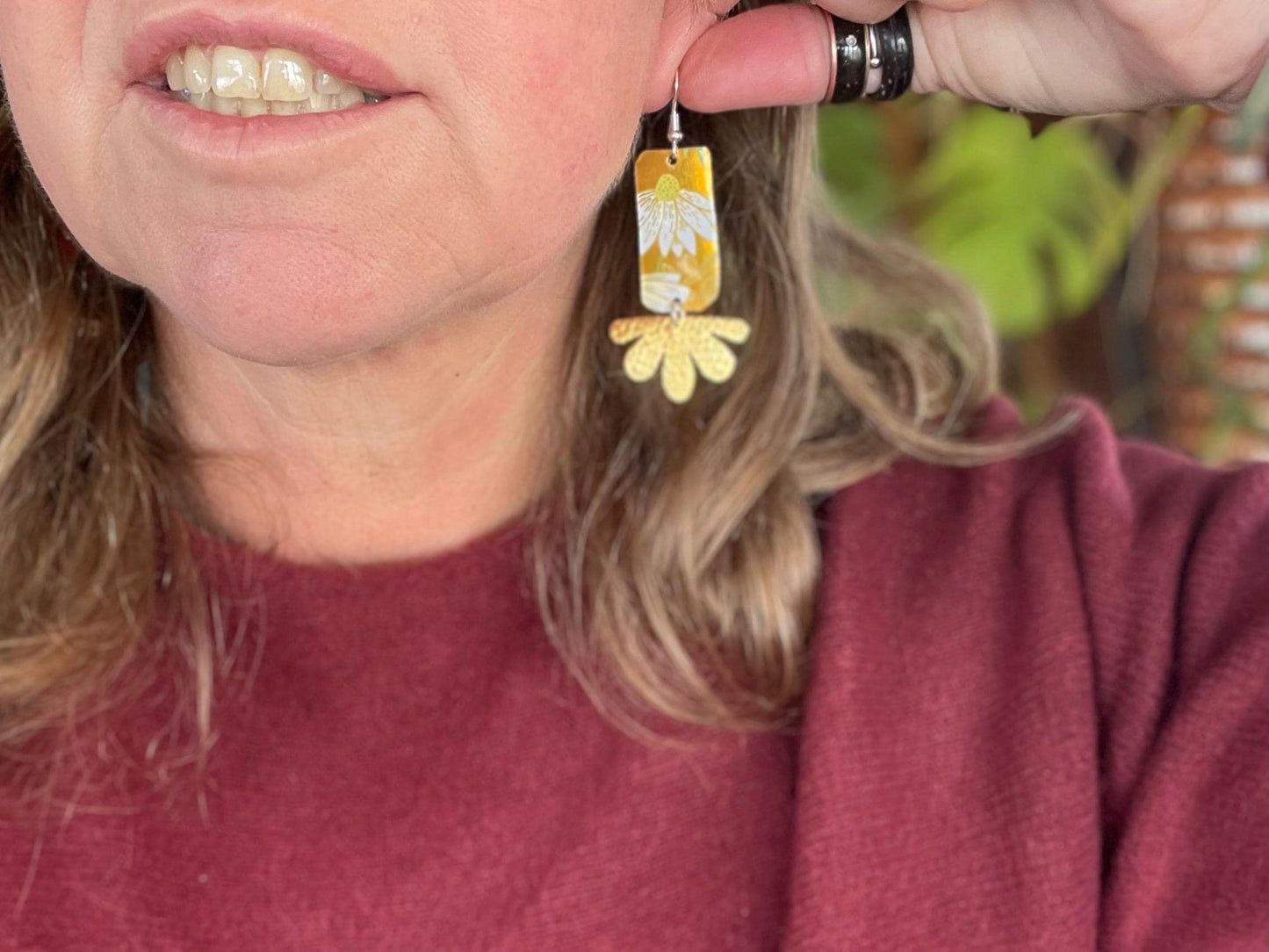 Bee earrings.  Bee jewellery, boho jewellery, ethical earrings, unique earrings, eco friendly jewellery, gift for her, ethical jewellery