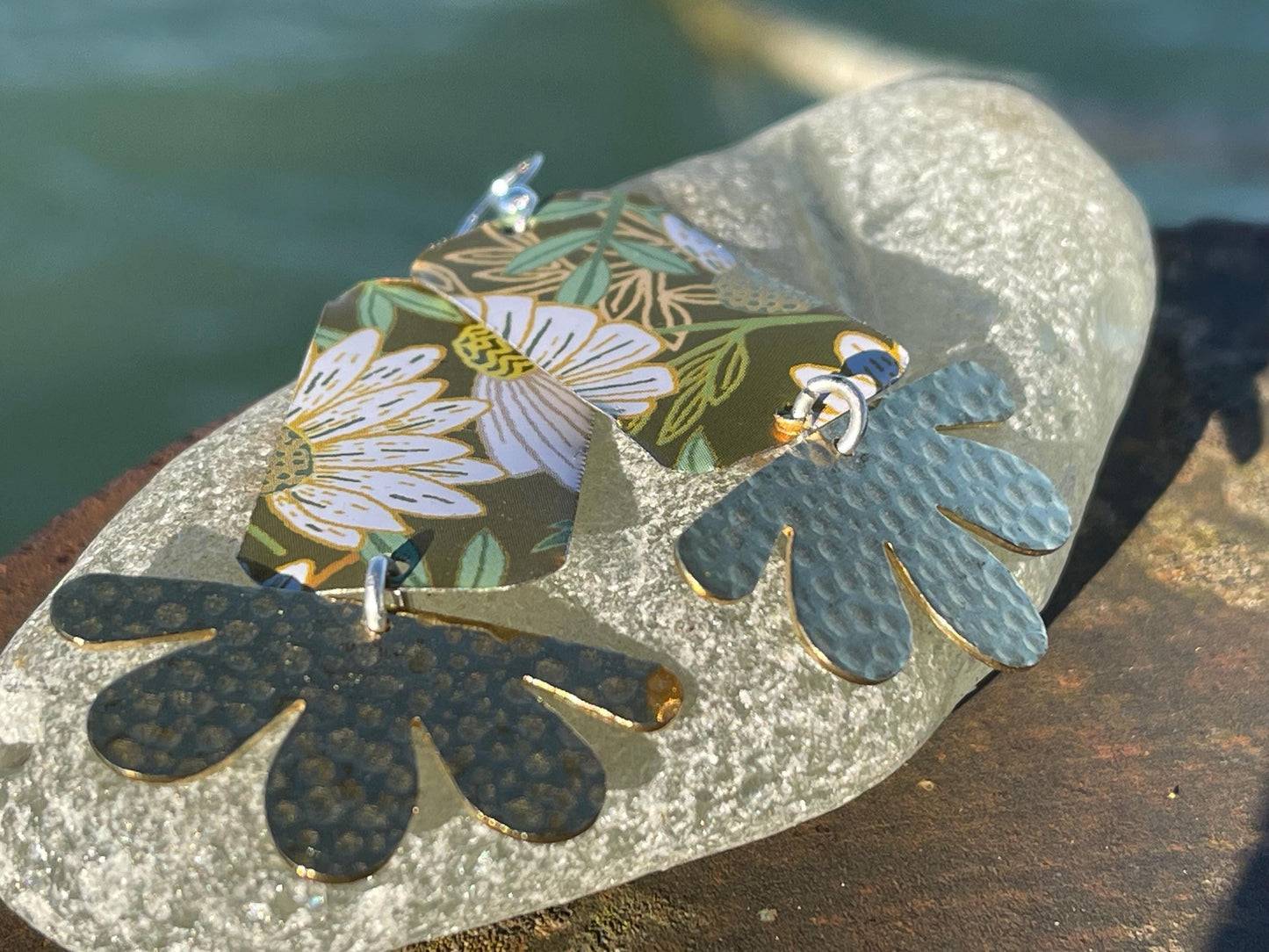 Bee earrings.  Bee jewellery, boho jewellery, ethical earrings, unique earrings, eco friendly jewellery, gift for her, ethical jewellery