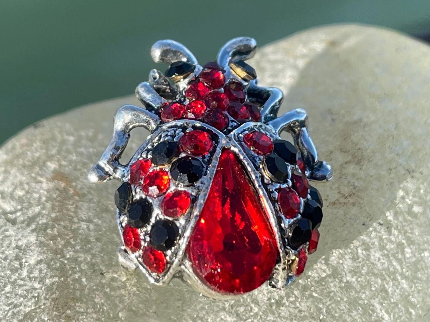 Ladybird brooch, vintage jewellery, valentines gift. Eco friendly gift for her.  Vintage brooch, ladybird jewellery, gift for gardener