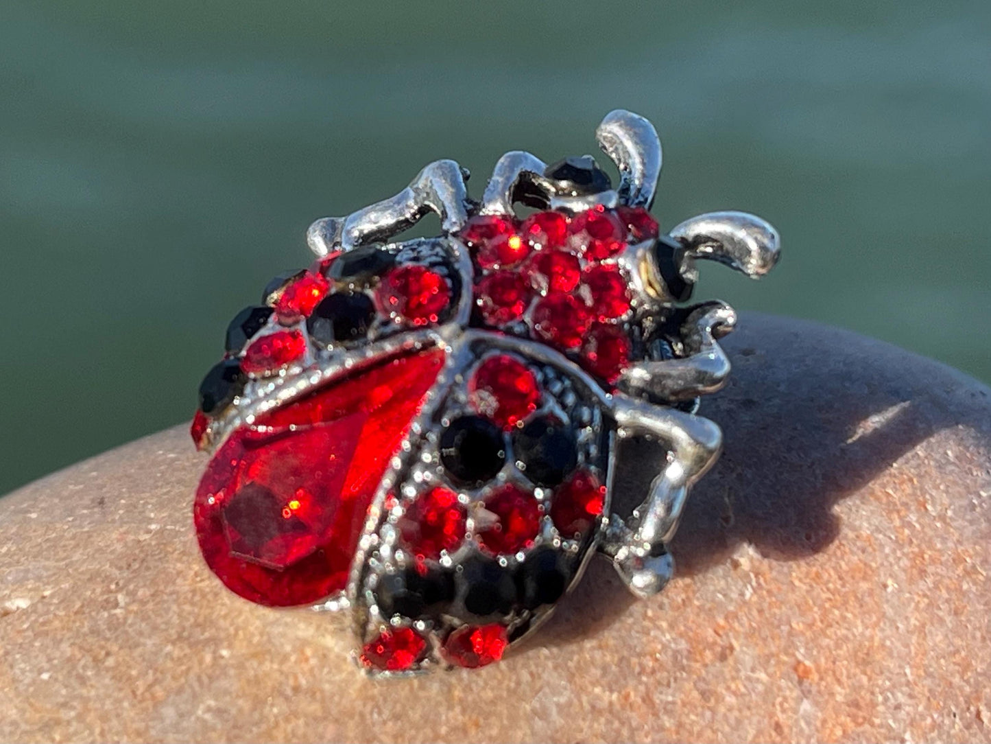 Ladybird brooch, vintage jewellery, valentines gift. Eco friendly gift for her.  Vintage brooch, ladybird jewellery, gift for gardener