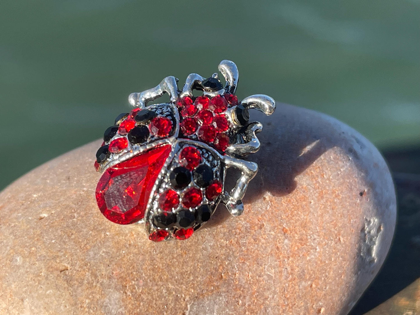 Ladybird brooch, vintage jewellery, valentines gift. Eco friendly gift for her.  Vintage brooch, ladybird jewellery, gift for gardener