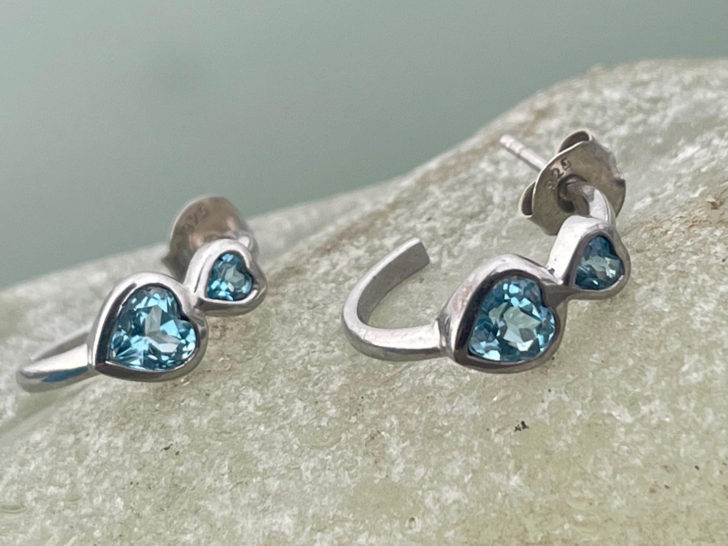 Sky blue topaz earrings. Sterling silver earrings, topaz jewellery, unusual gift for her, romantic gift, gift for wife, gift for girlfriend