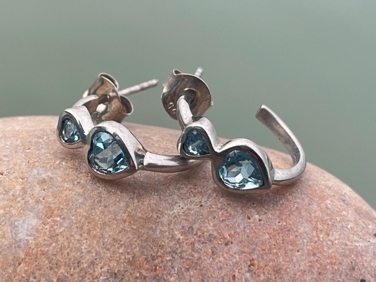 Sky blue topaz earrings. Sterling silver earrings, topaz jewellery, unusual gift for her, romantic gift, gift for wife, gift for girlfriend