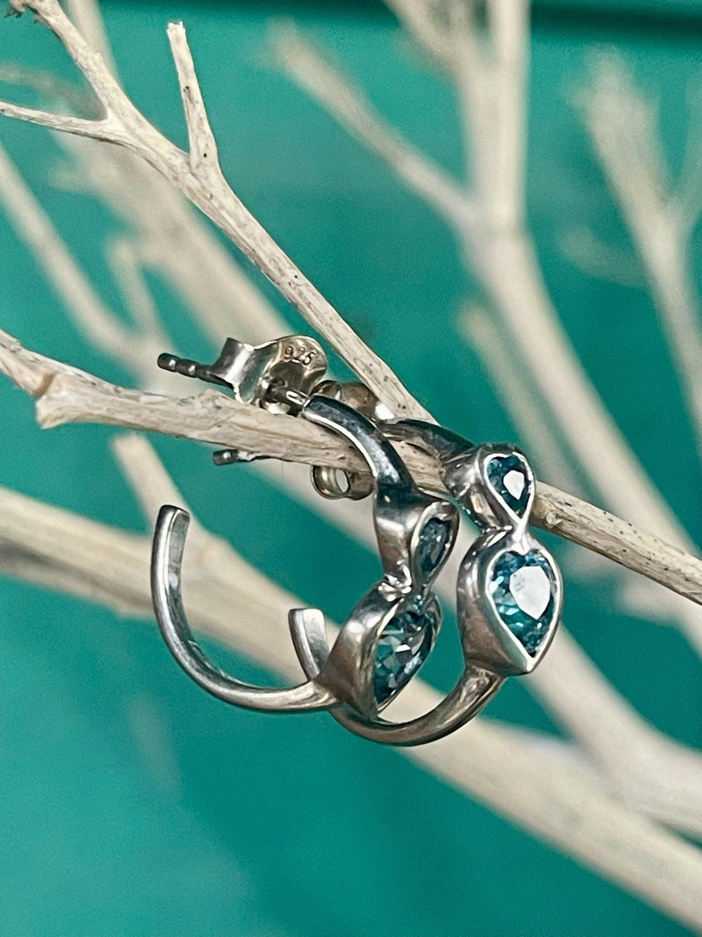 Sky blue topaz earrings. Sterling silver earrings, topaz jewellery, unusual gift for her, romantic gift, gift for wife, gift for girlfriend