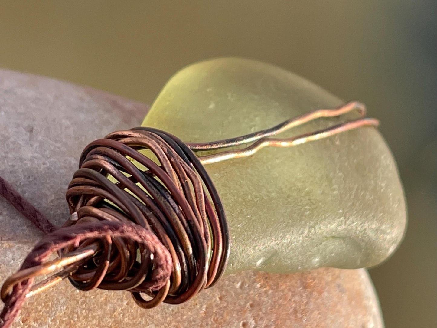 Eco friendly sea glass necklace. Ethical jewellery, boho necklace, unusual gift for him, gift for man, boho necklace, sea glass jewellery