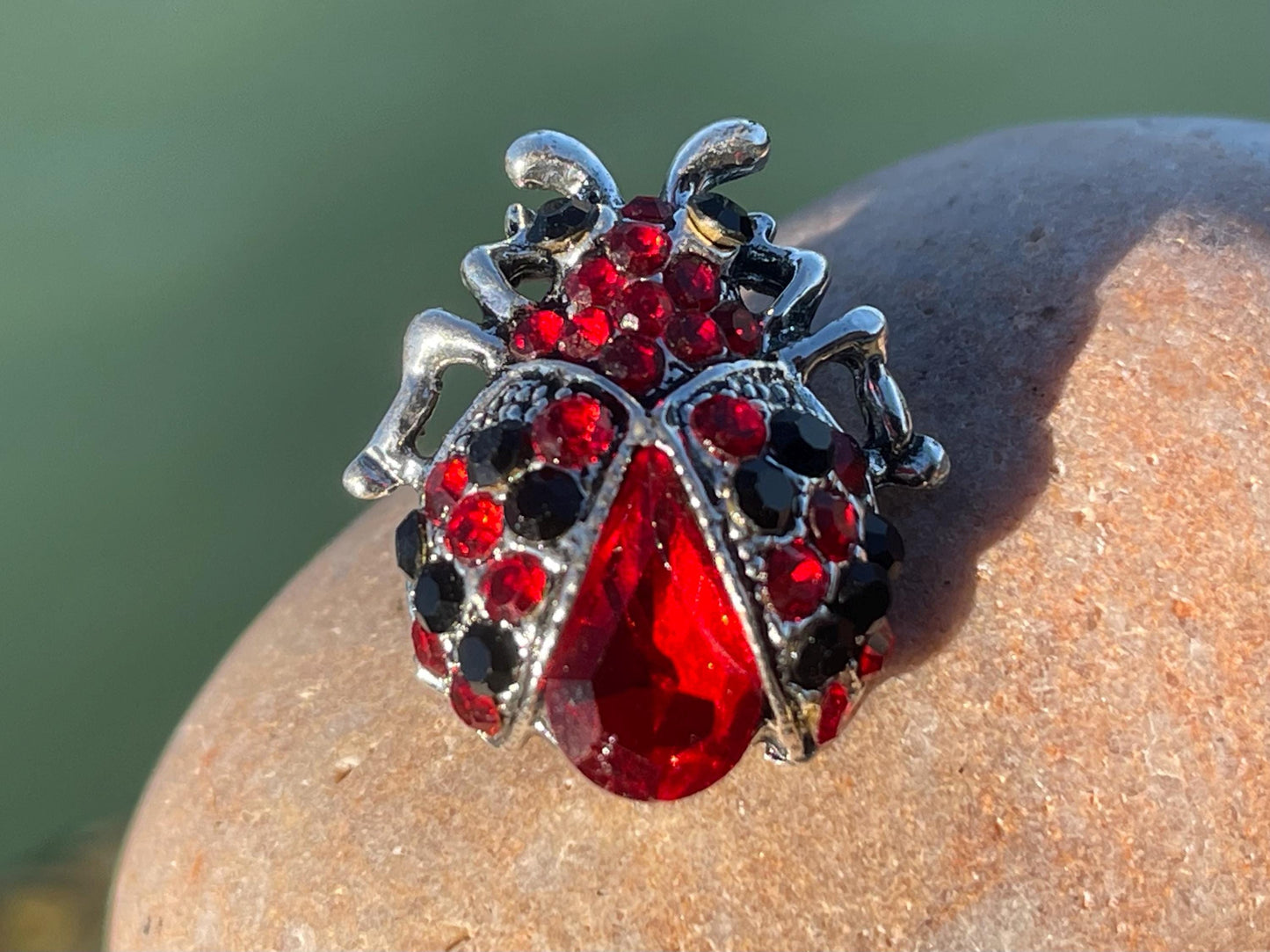 Ladybird brooch, vintage jewellery, valentines gift. Eco friendly gift for her.  Vintage brooch, ladybird jewellery, gift for gardener