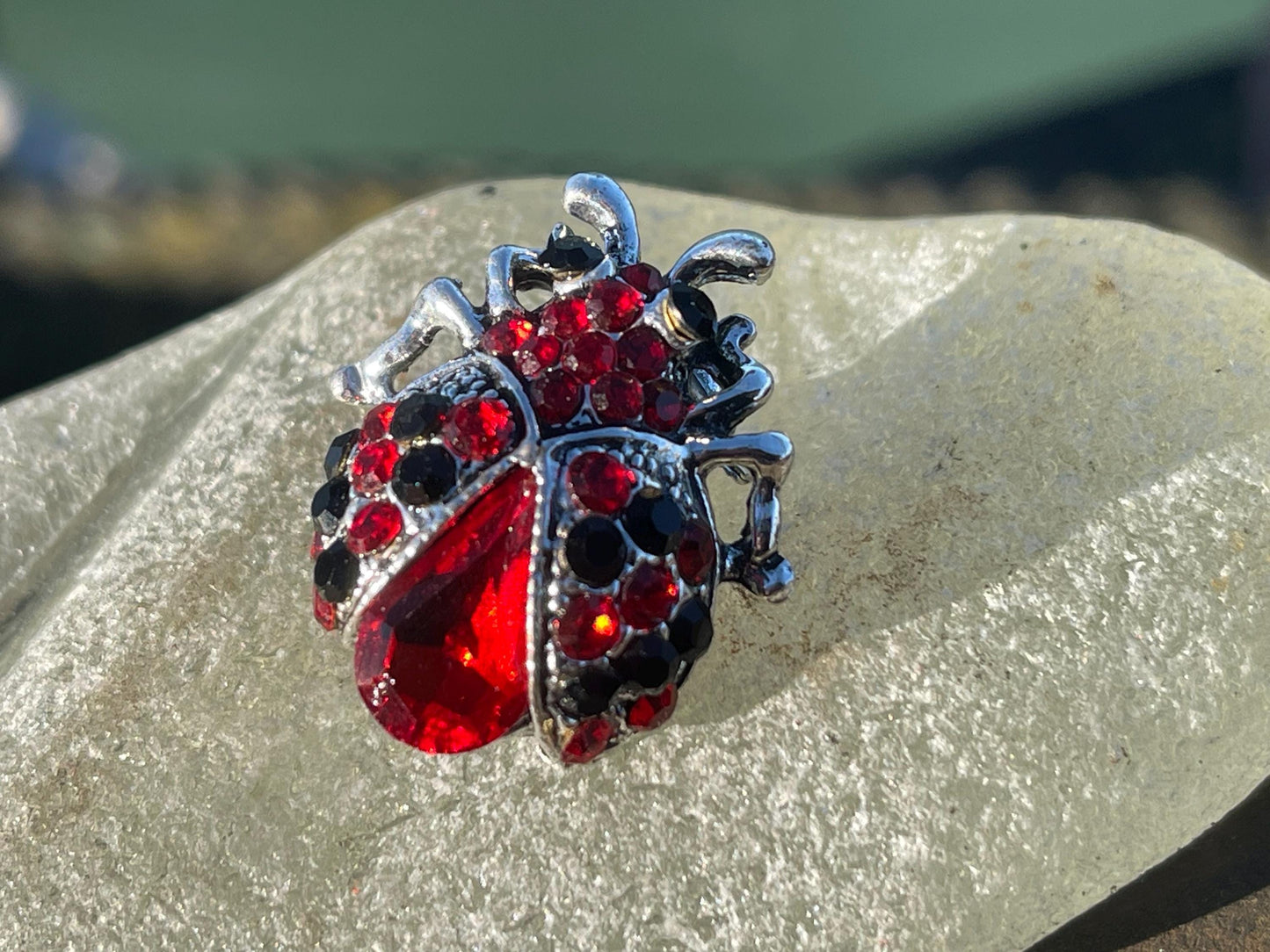 Ladybird brooch, vintage jewellery, valentines gift. Eco friendly gift for her.  Vintage brooch, ladybird jewellery, gift for gardener