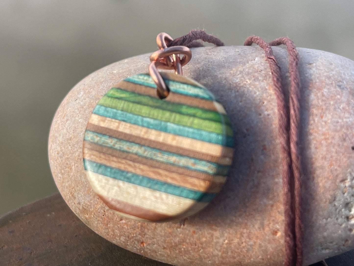GREEN Handmade pendant made from old skateboards. Skateboard necklace. Unique gifts for men. Sustainable jewellery. Eco friendly jewellery.