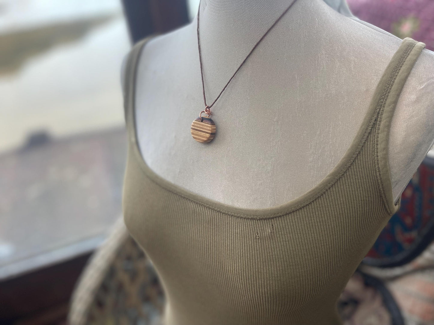 GREEN Handmade pendant made from old skateboards. Skateboard necklace. Unique gifts for men. Sustainable jewellery. Eco friendly jewellery.