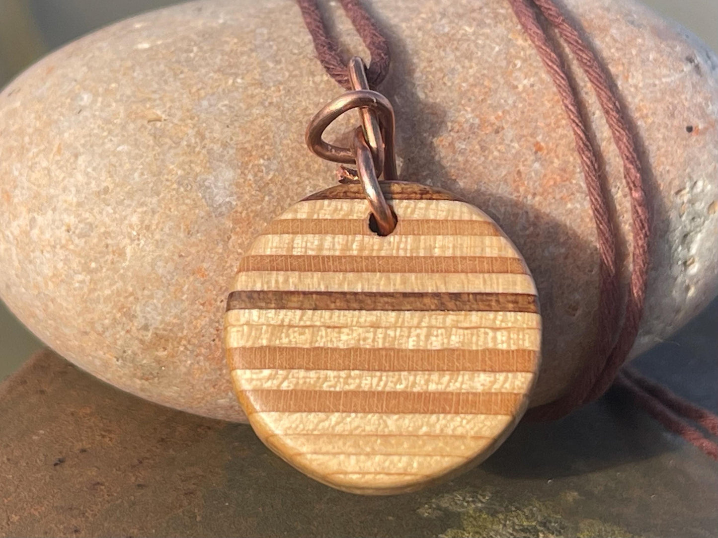BROWN Handmade pendant made from old skateboards. Skateboard necklace. Unique gifts for men. Sustainable jewellery. Eco friendly jewellery.