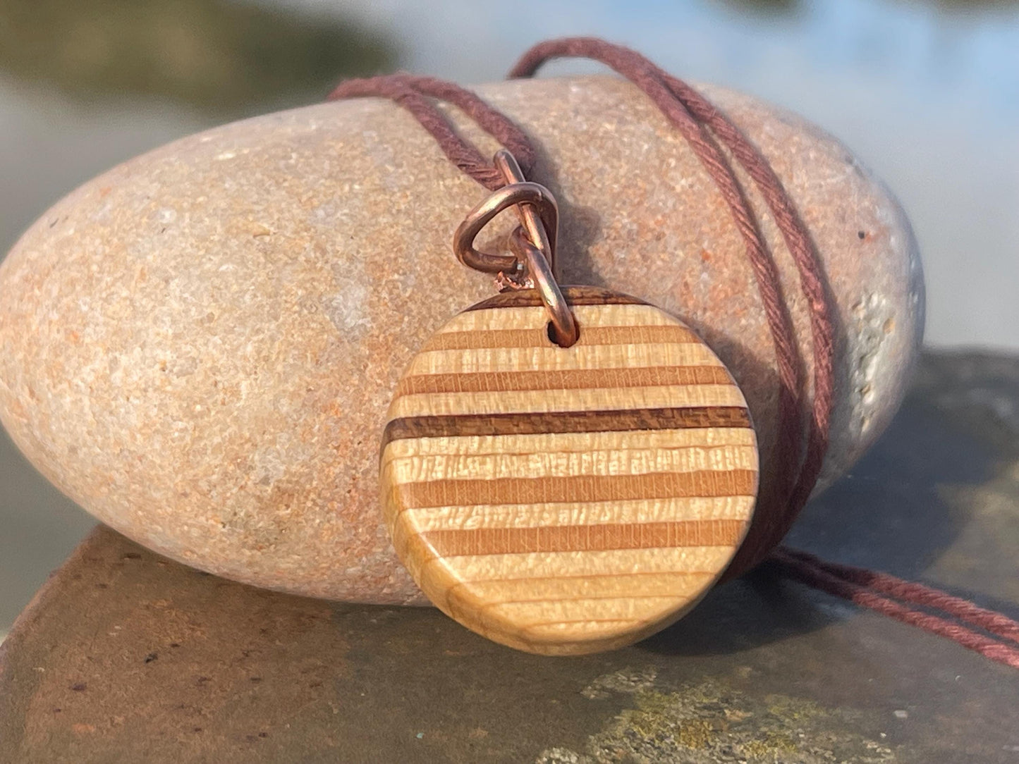 BROWN Handmade pendant made from old skateboards. Skateboard necklace. Unique gifts for men. Sustainable jewellery. Eco friendly jewellery.