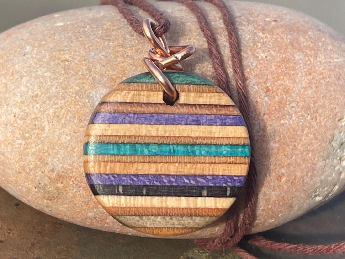 BLUE / PURPLE Handmade pendant made from old skateboards. Skateboard necklace. Gifts for men. Sustainable jewellery. Eco friendly jewellery.