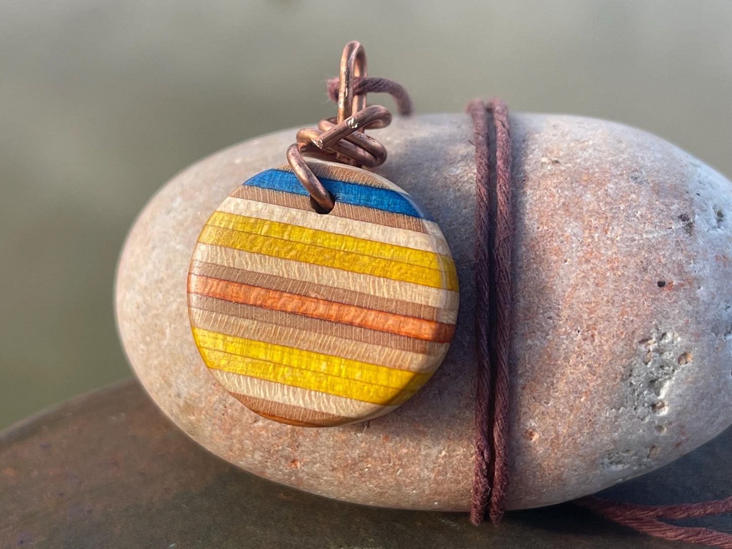YELLOW Handmade pendant made from old skateboards. Skateboard necklace. Unique gifts for men. Sustainable jewellery. Eco friendly jewellery.