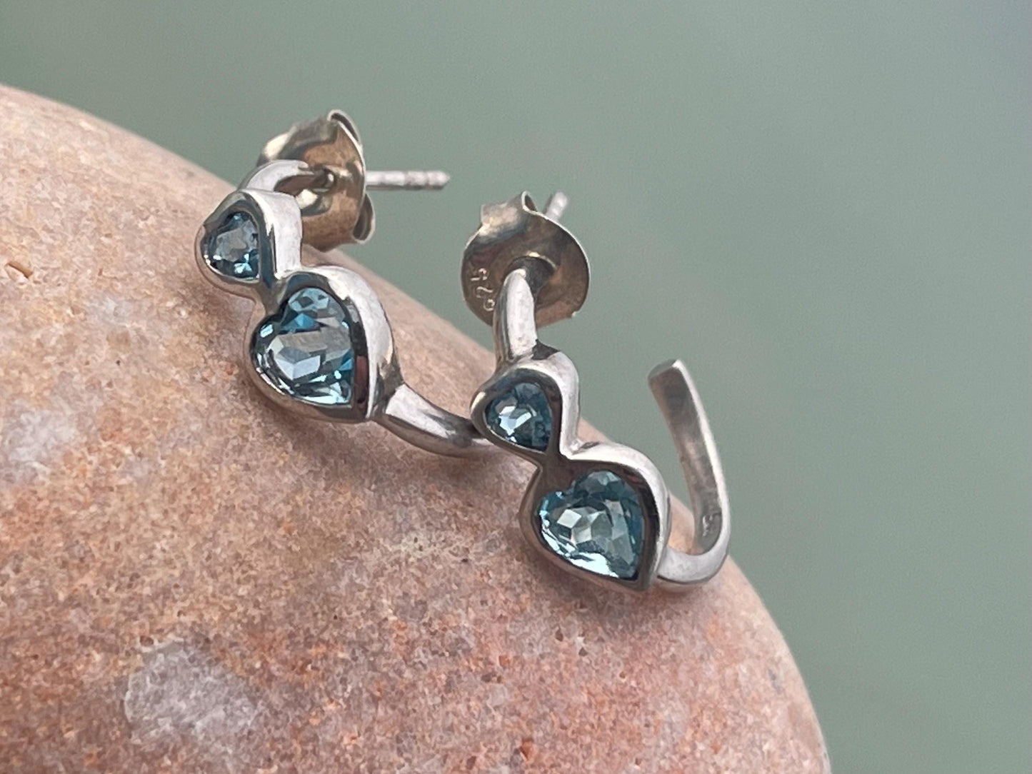 Sky blue topaz earrings. Sterling silver earrings, topaz jewellery, unusual gift for her, romantic gift, gift for wife, gift for girlfriend