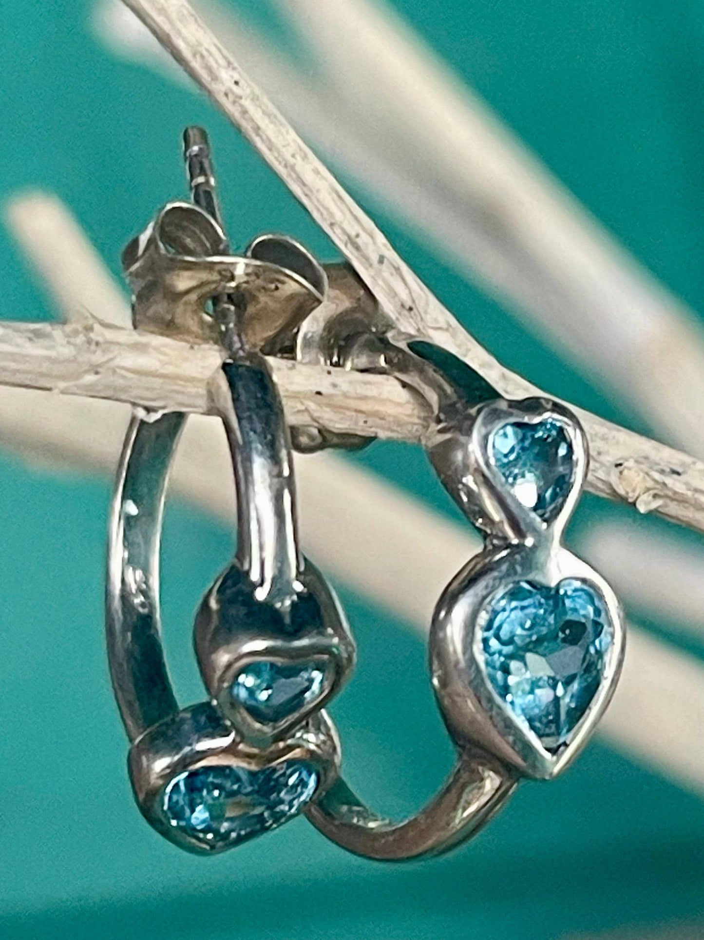 Sky blue topaz earrings. Sterling silver earrings, topaz jewellery, unusual gift for her, romantic gift, gift for wife, gift for girlfriend