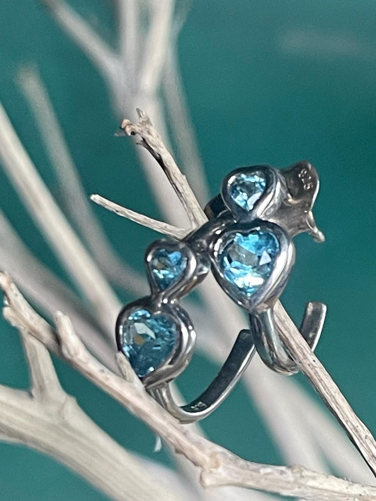 Sky blue topaz earrings. Sterling silver earrings, topaz jewellery, unusual gift for her, romantic gift, gift for wife, gift for girlfriend