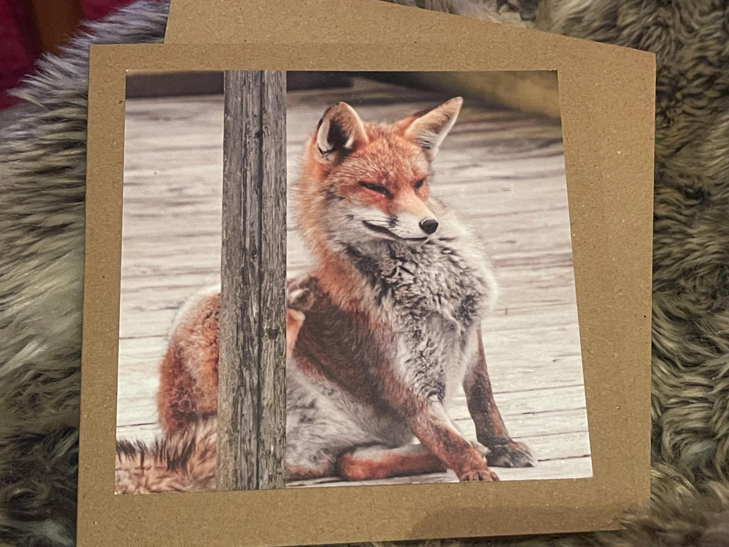 Fox card, recycled card, nature card, birthday card, recycled card. Eco friendly gift card. Handmade card. Blank message card. Eco gift.