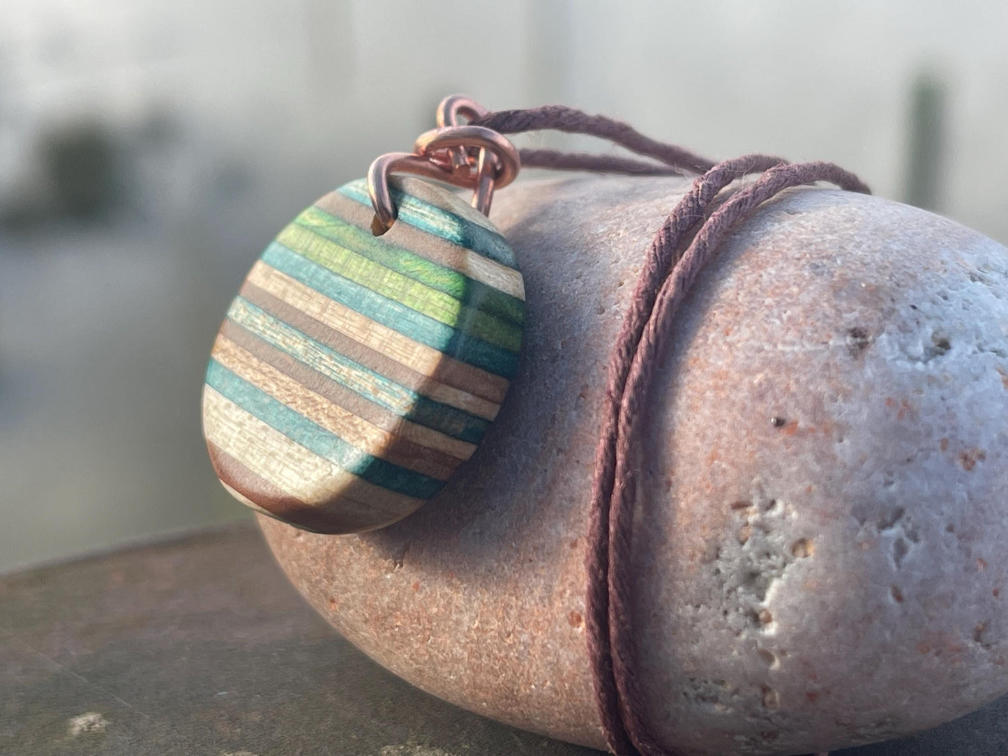 GREEN Handmade pendant made from old skateboards. Skateboard necklace. Unique gifts for men. Sustainable jewellery. Eco friendly jewellery.