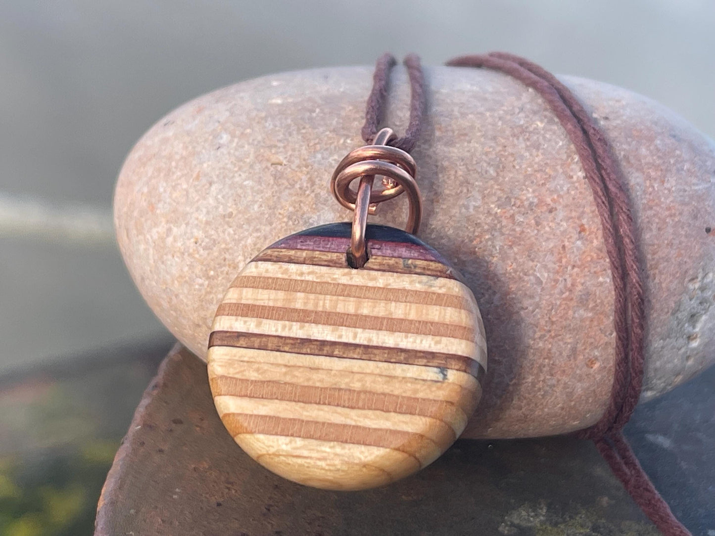BROWN Handmade pendant made from old skateboards. Skateboard necklace. Unique gifts for men. Sustainable jewellery. Eco friendly jewellery.