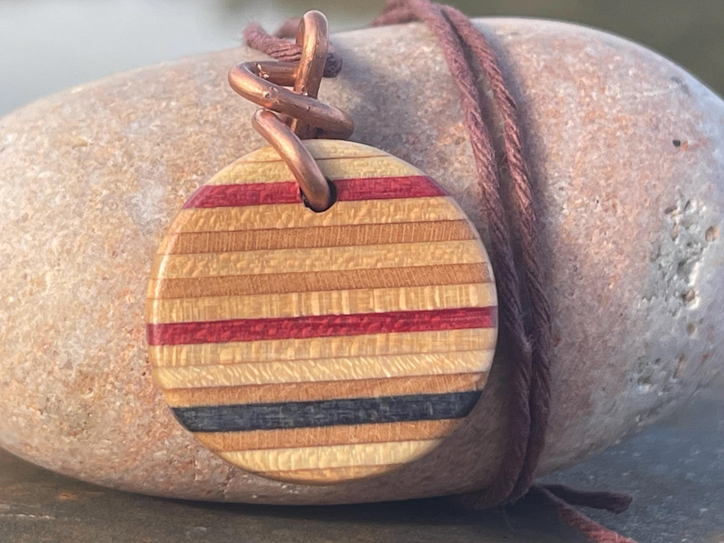 RED Handmade pendant made from old skateboards. Skateboard necklace. Unique gifts for men. Sustainable jewellery. Eco friendly jewellery.