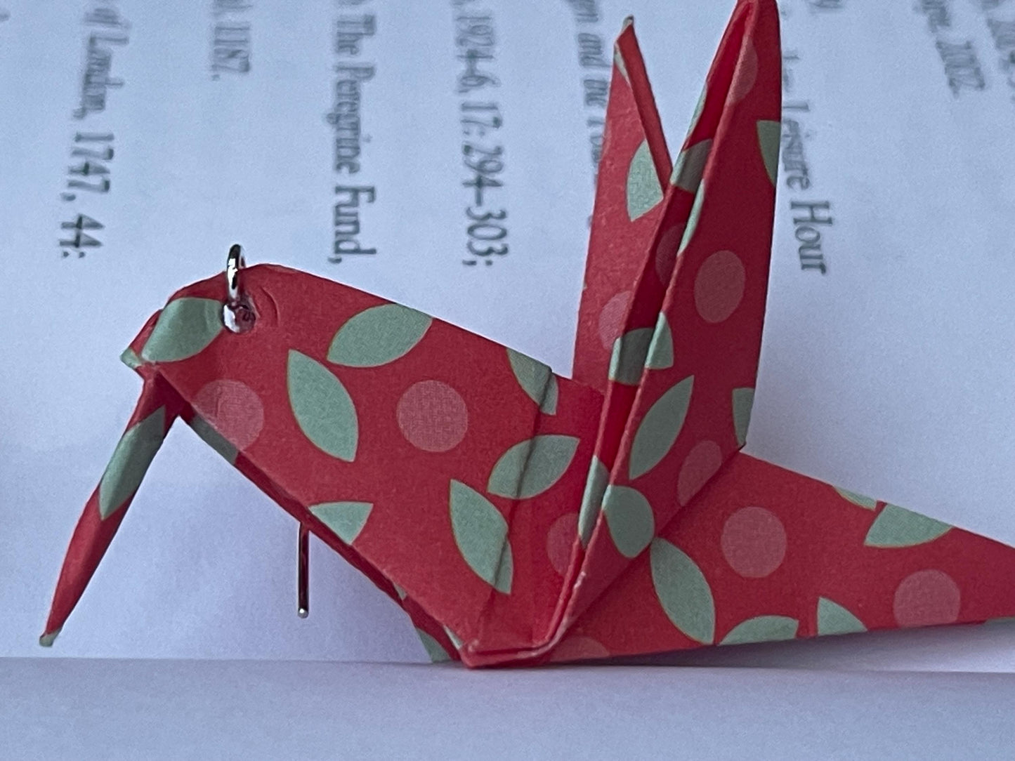 Bird origami earrings on recycled sterling silver. Eco friendly jewellery. Bird earrings. Handmade bird jewellery. Red birds on silver