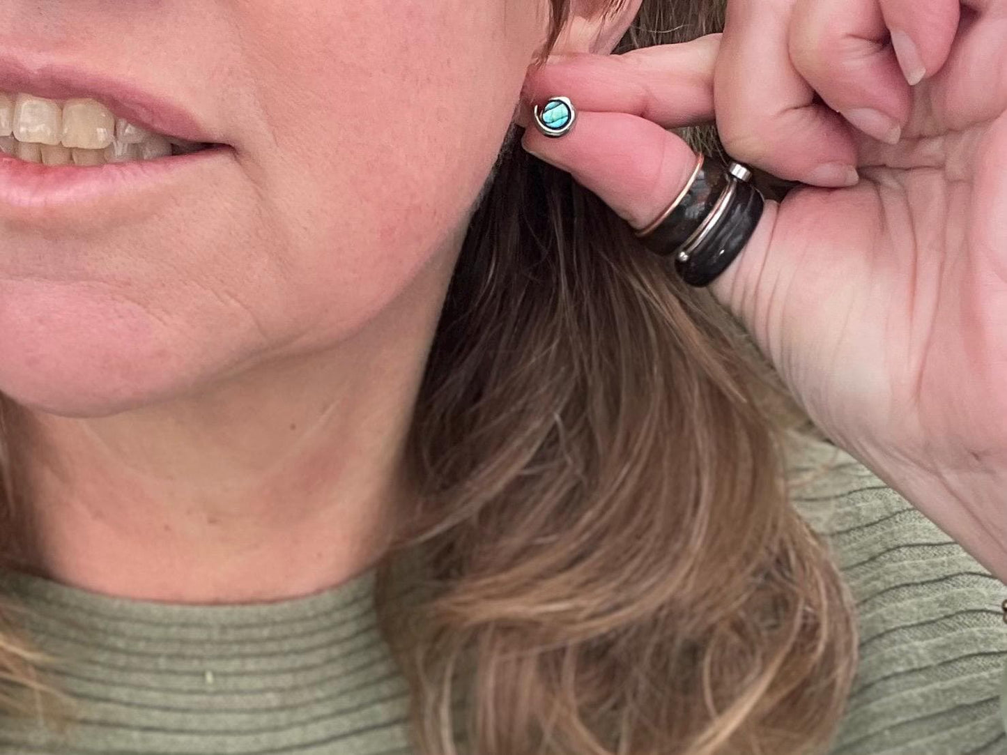 Abalone earrings. Vintage earrings, abalone jewellery, boho earrings, vintage jewellery, unusual jewellery, gift for her, ethical jewellery