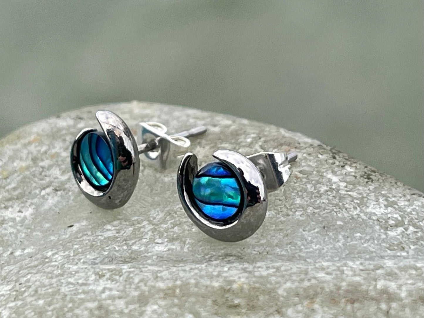 Abalone earrings. Vintage earrings, abalone jewellery, boho earrings, vintage jewellery, unusual jewellery, gift for her, ethical jewellery