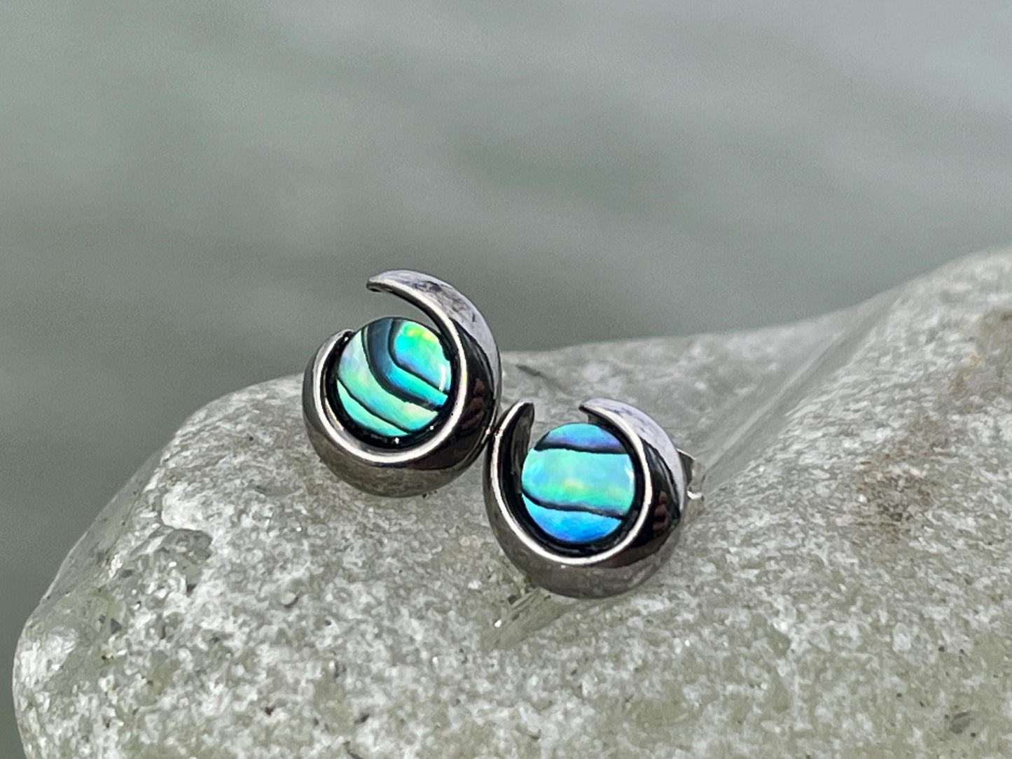 Abalone earrings. Vintage earrings, abalone jewellery, boho earrings, vintage jewellery, unusual jewellery, gift for her, ethical jewellery