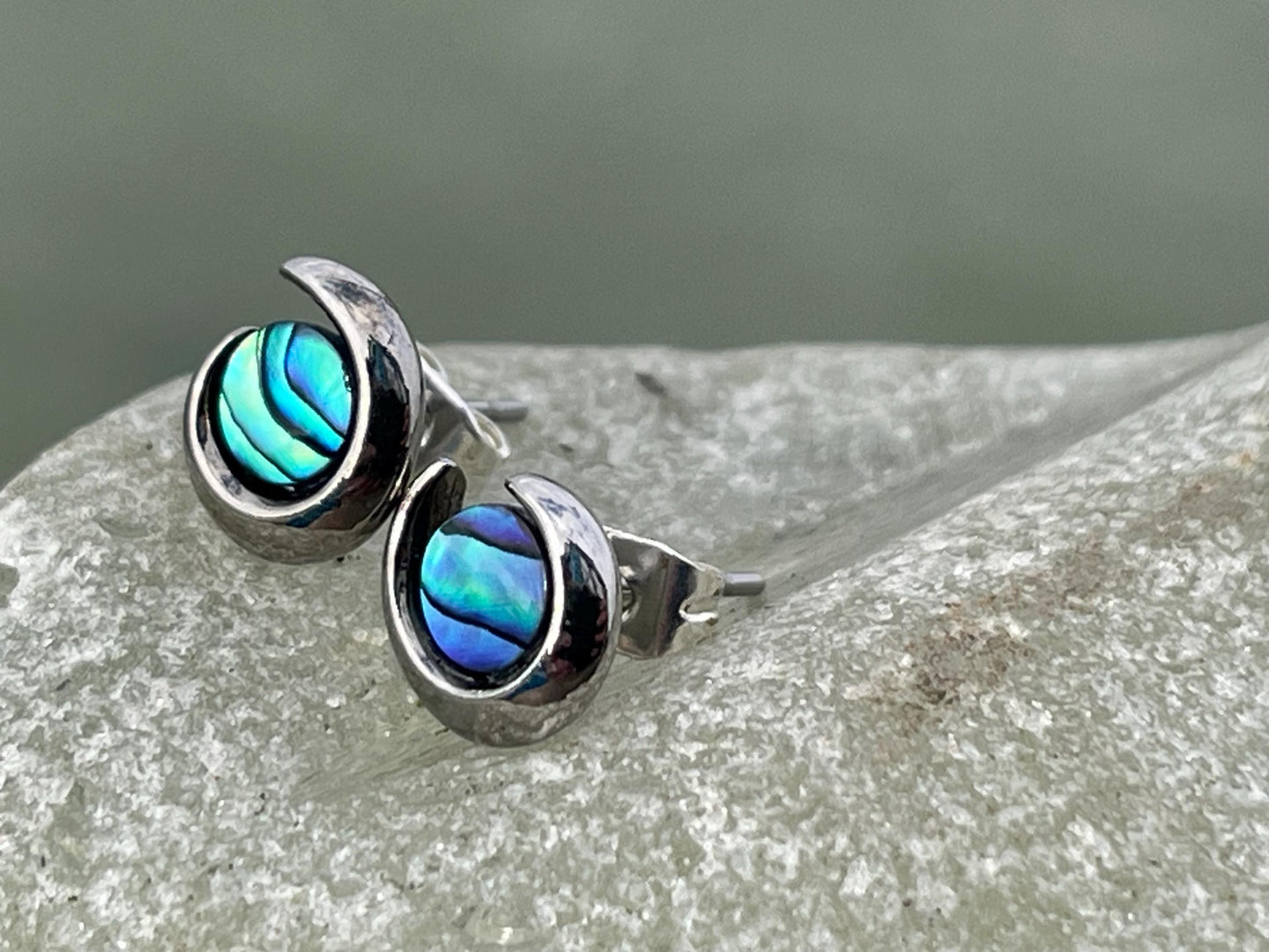 Abalone earrings. Vintage earrings, abalone jewellery, boho earrings, vintage jewellery, unusual jewellery, gift for her, ethical jewellery